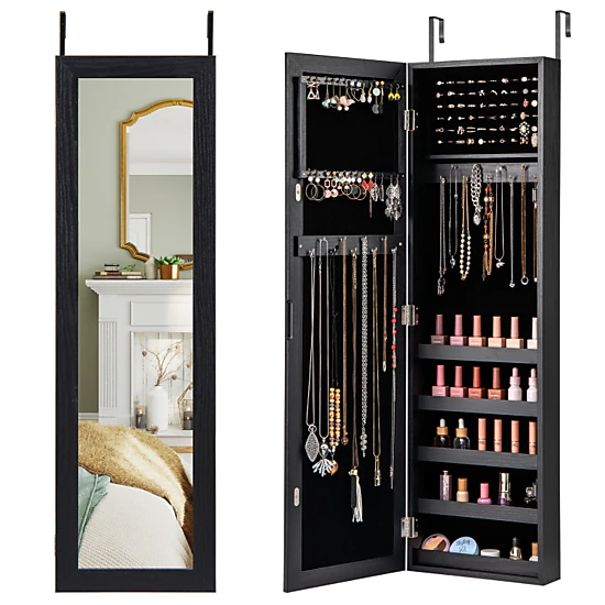 Hivvago Door Mounted Jewelry Armoire, Color: Black - JCPenney