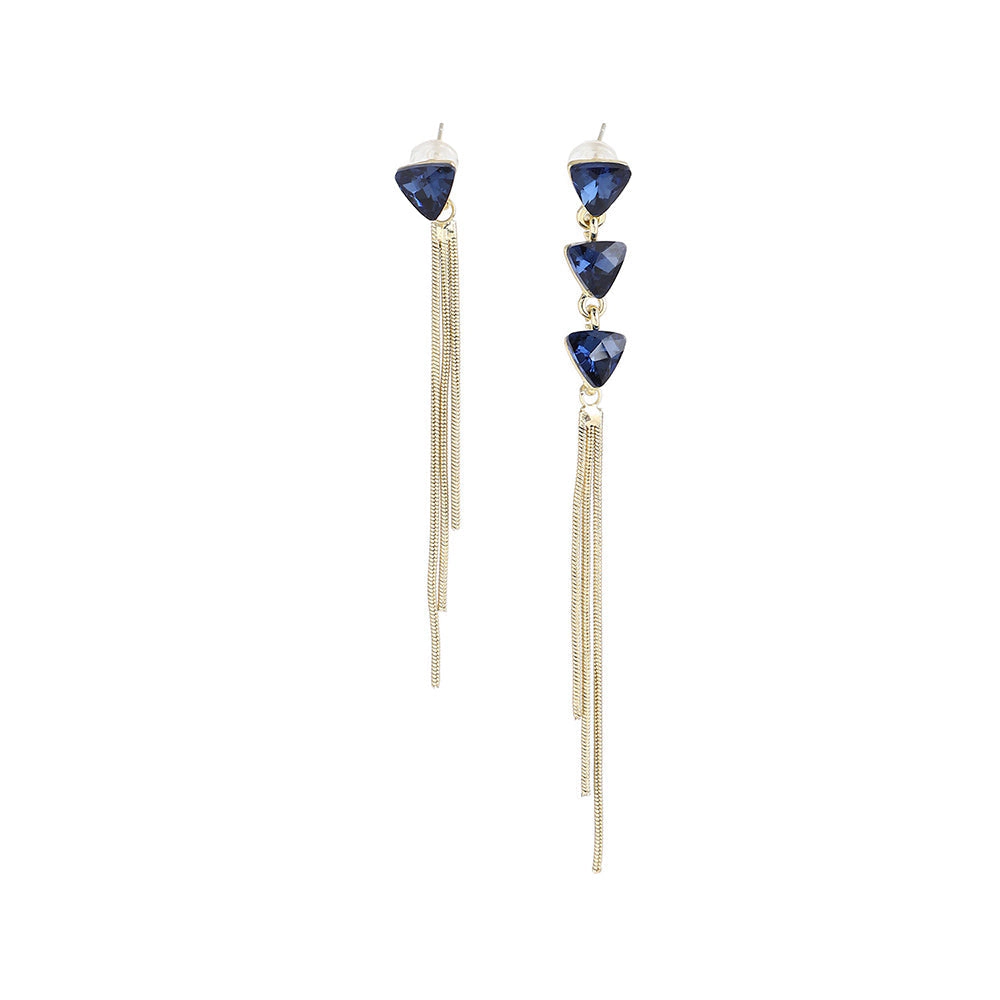SOHI Women's Gold Sleek Drop Earrings