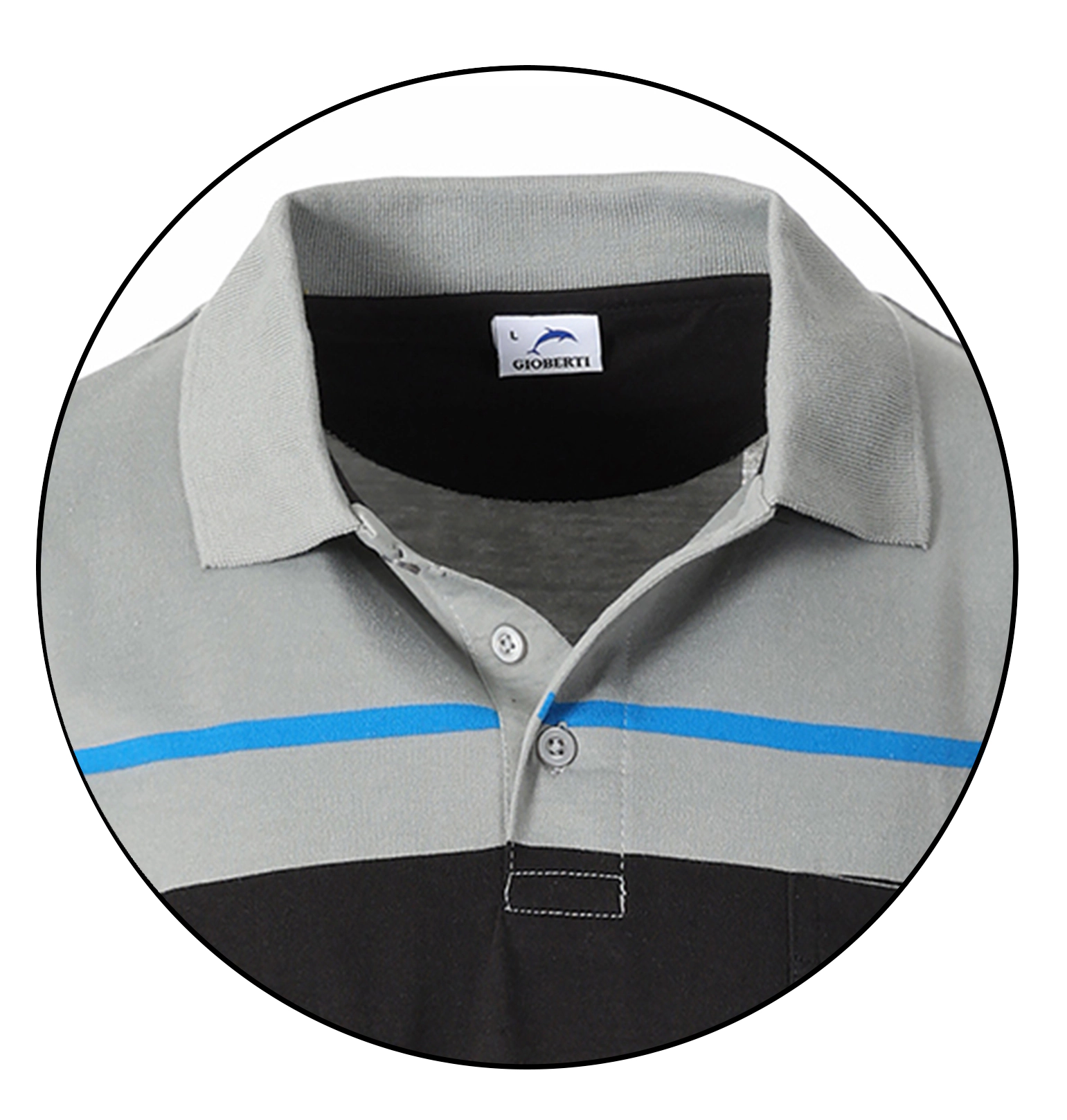 Gioberti Men's Single Stripe Polo Shirt With Pocket