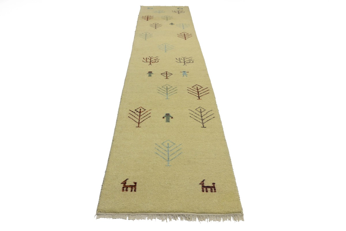 Magic Rugs 2'7 x 13'1 Hand Knotted Indo-Gabbeh Oriental Wool Runner Rug