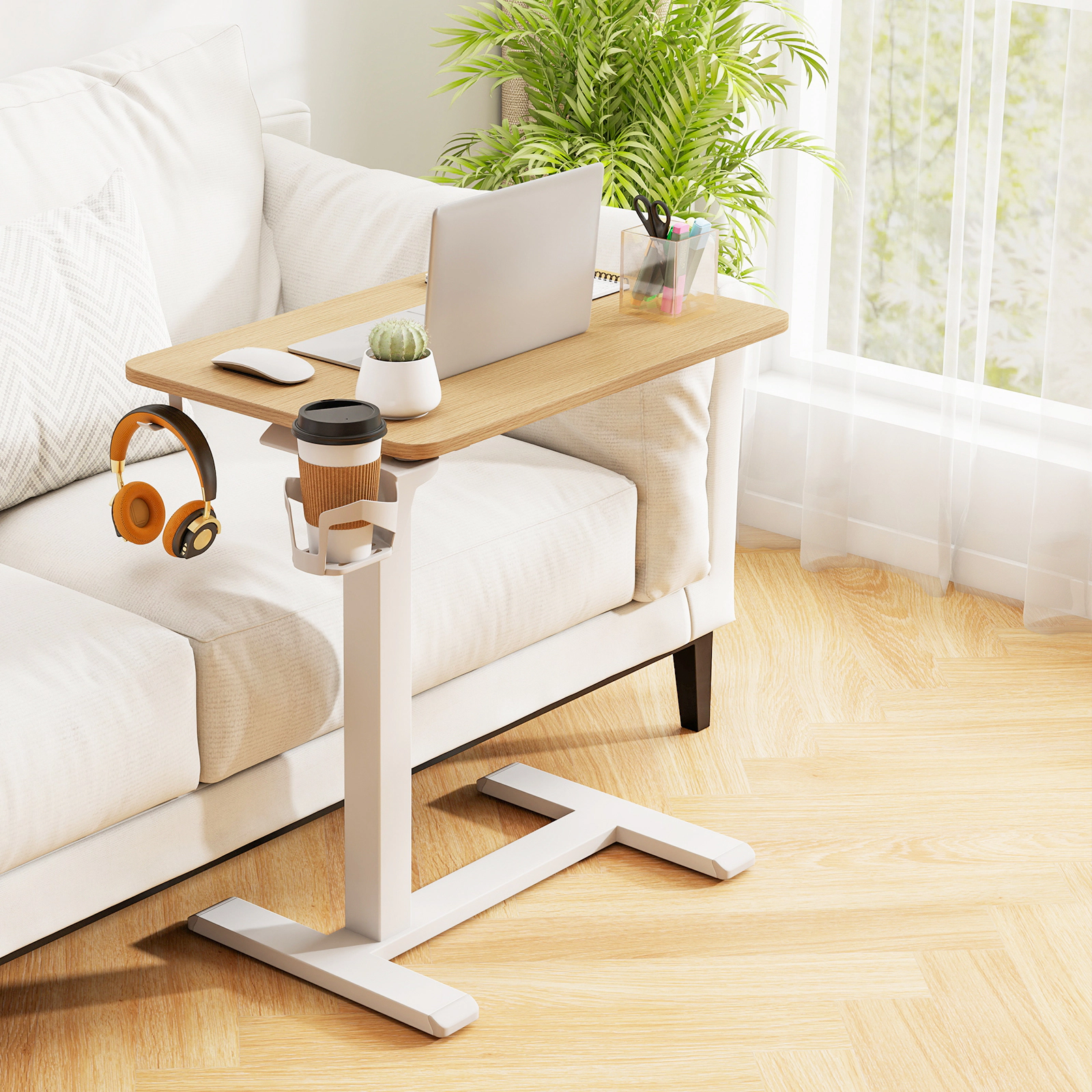 SlickBlue Adjustable Height Rolling Standing Desk with Laptop Table