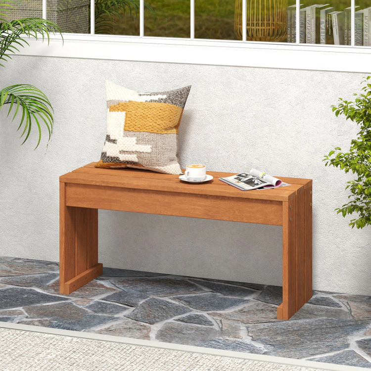 Hivvago 2-Person Outdoor Garden Bench With Solid Wooden Frame For Backyard