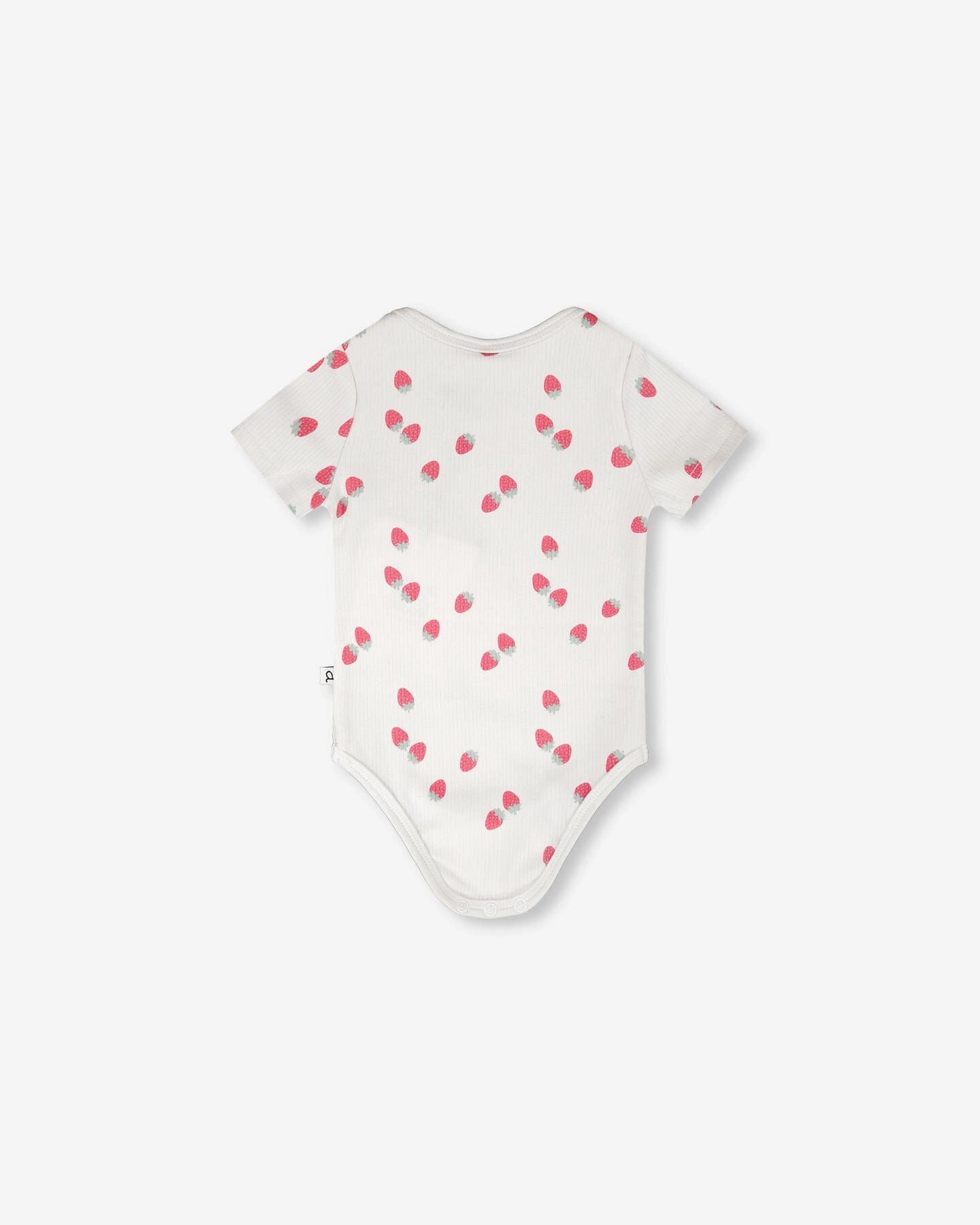 Deux par Deux Girls Evolutive Cotton Rib Jersey Onesie Printed Strawberries