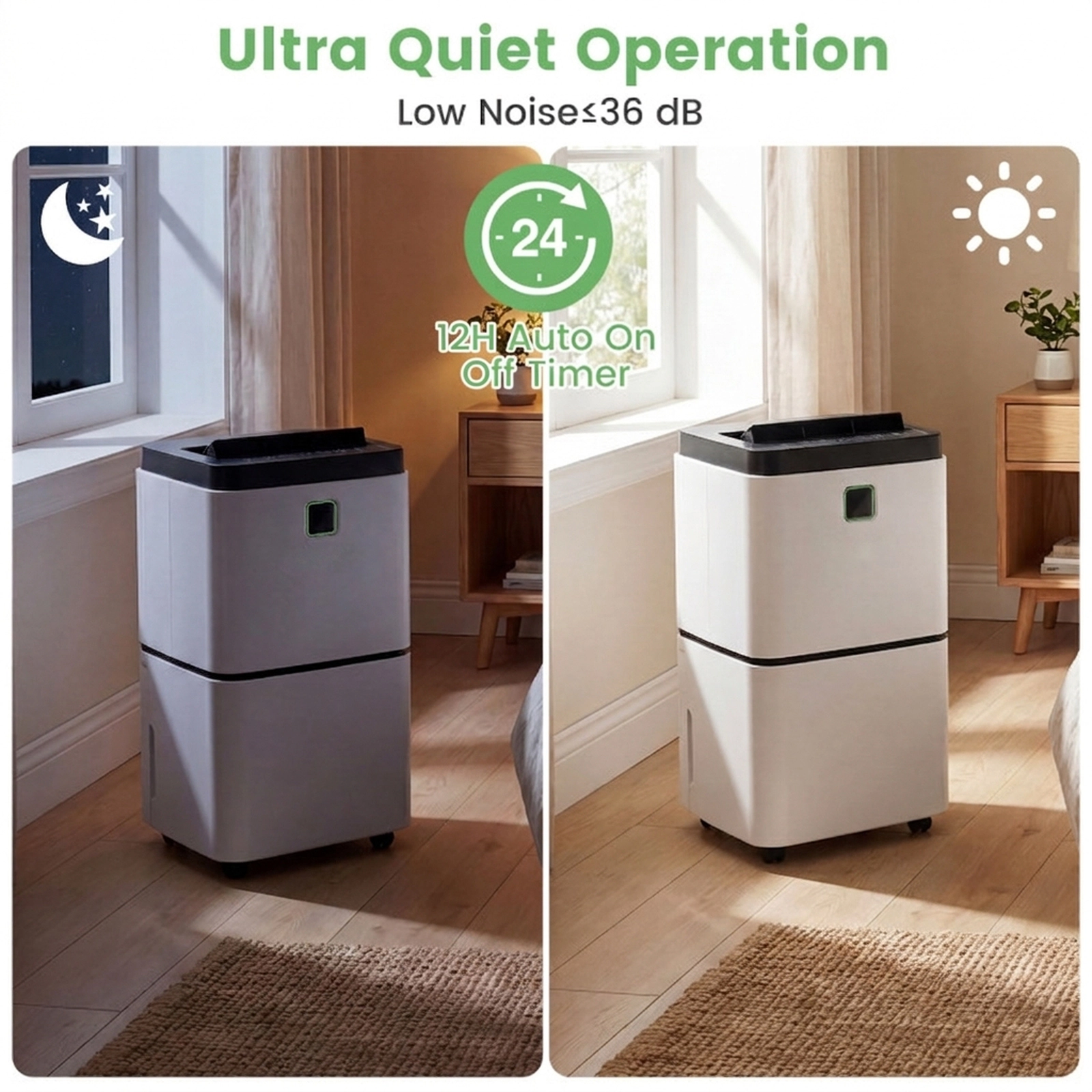 SUGIFT White 1500-Sq-Ft 30-Pint Quiet Dehumidifier with 3 Modes and 12H Timer 10-in W 8.5-in D 19-in H