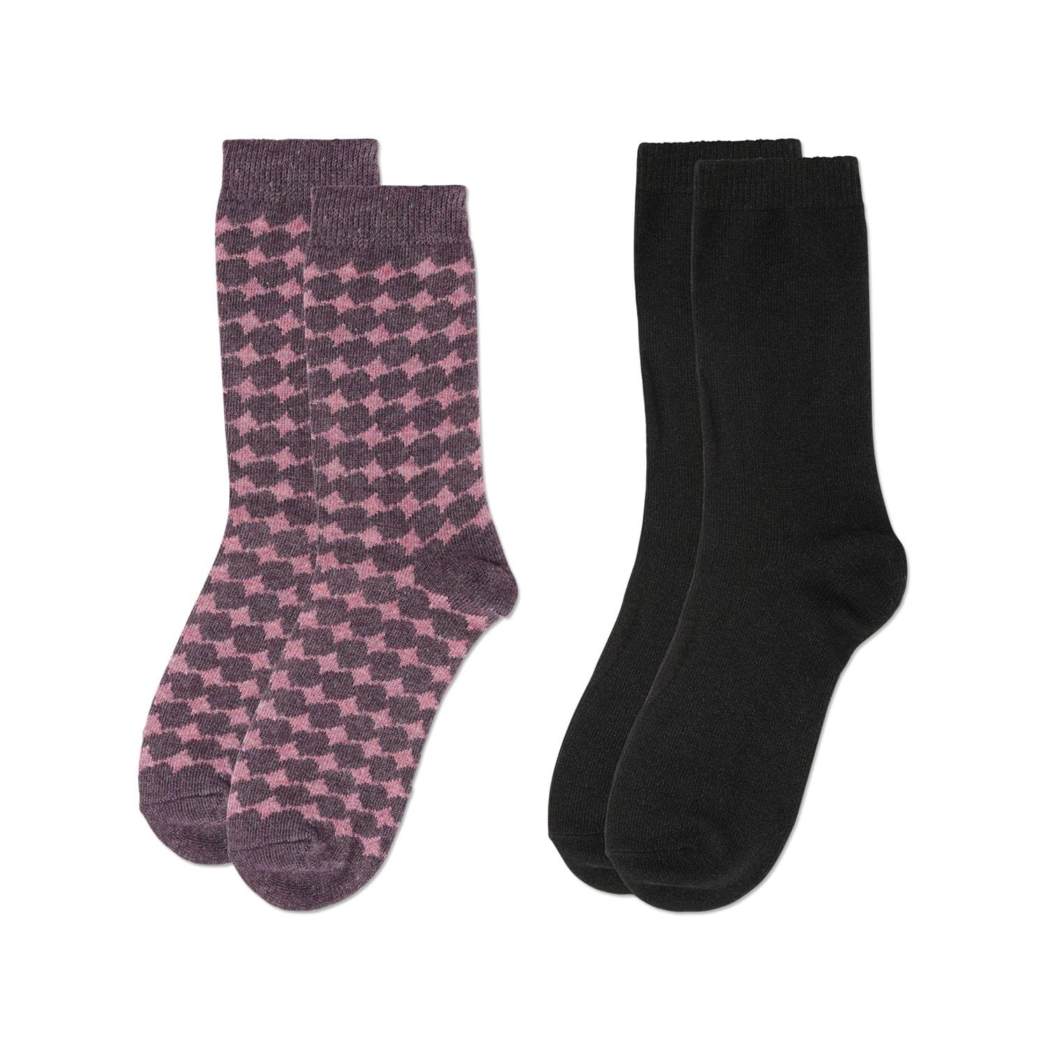 MeMoi Women's 2 Pack Wool Waves Crew Socks