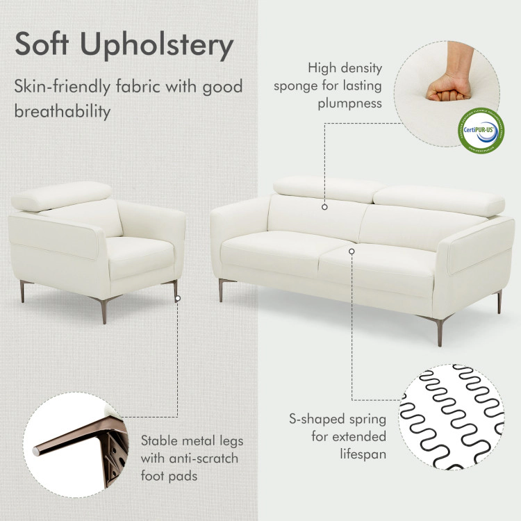 Hivvago Sofa Set with Adjustable Headrests and Modern Design