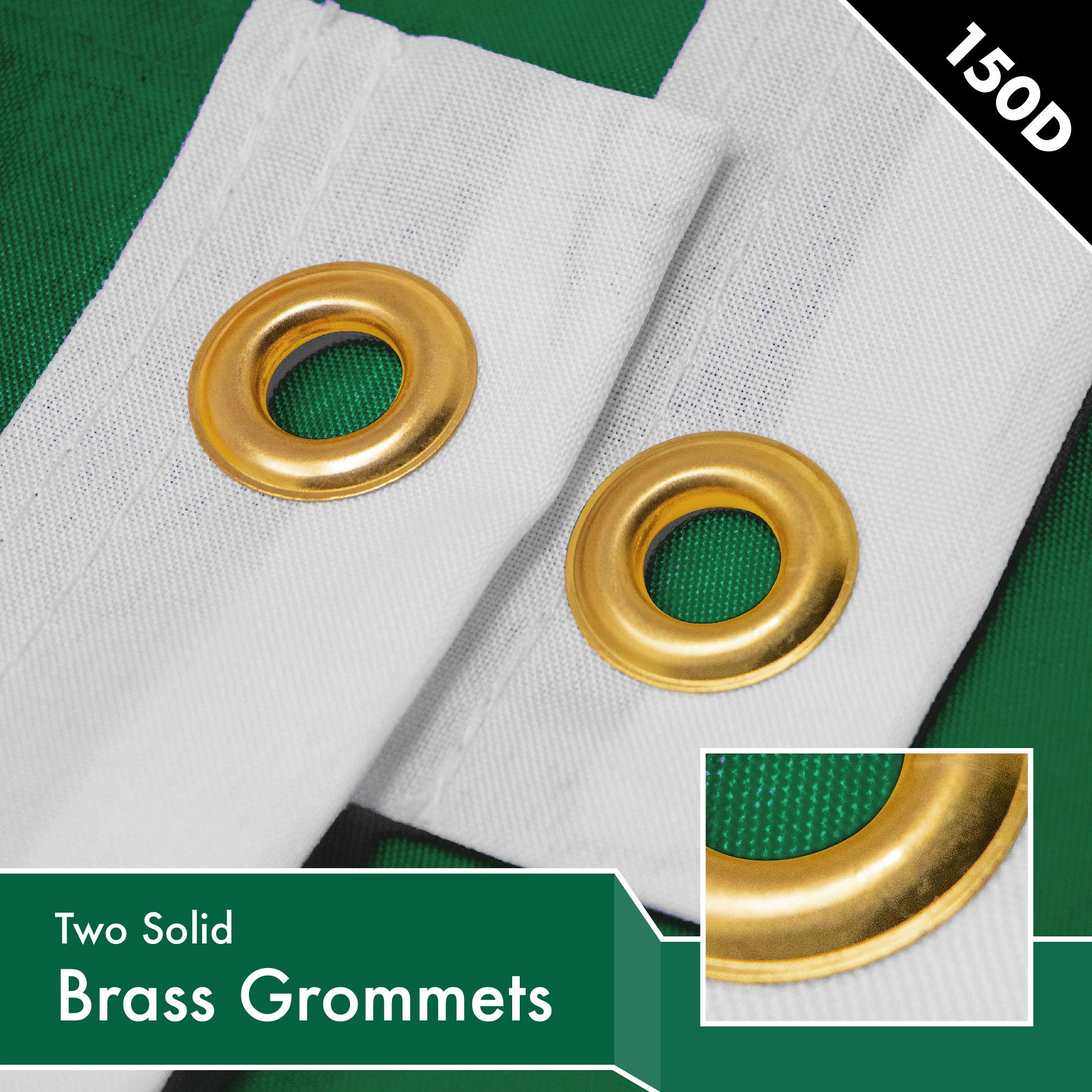 G128 Solid Dark Green Flag - 2.5x4 ft, LiteWeave Pro 150D Polyester, Brass Grommets, Indoor/Outdoor