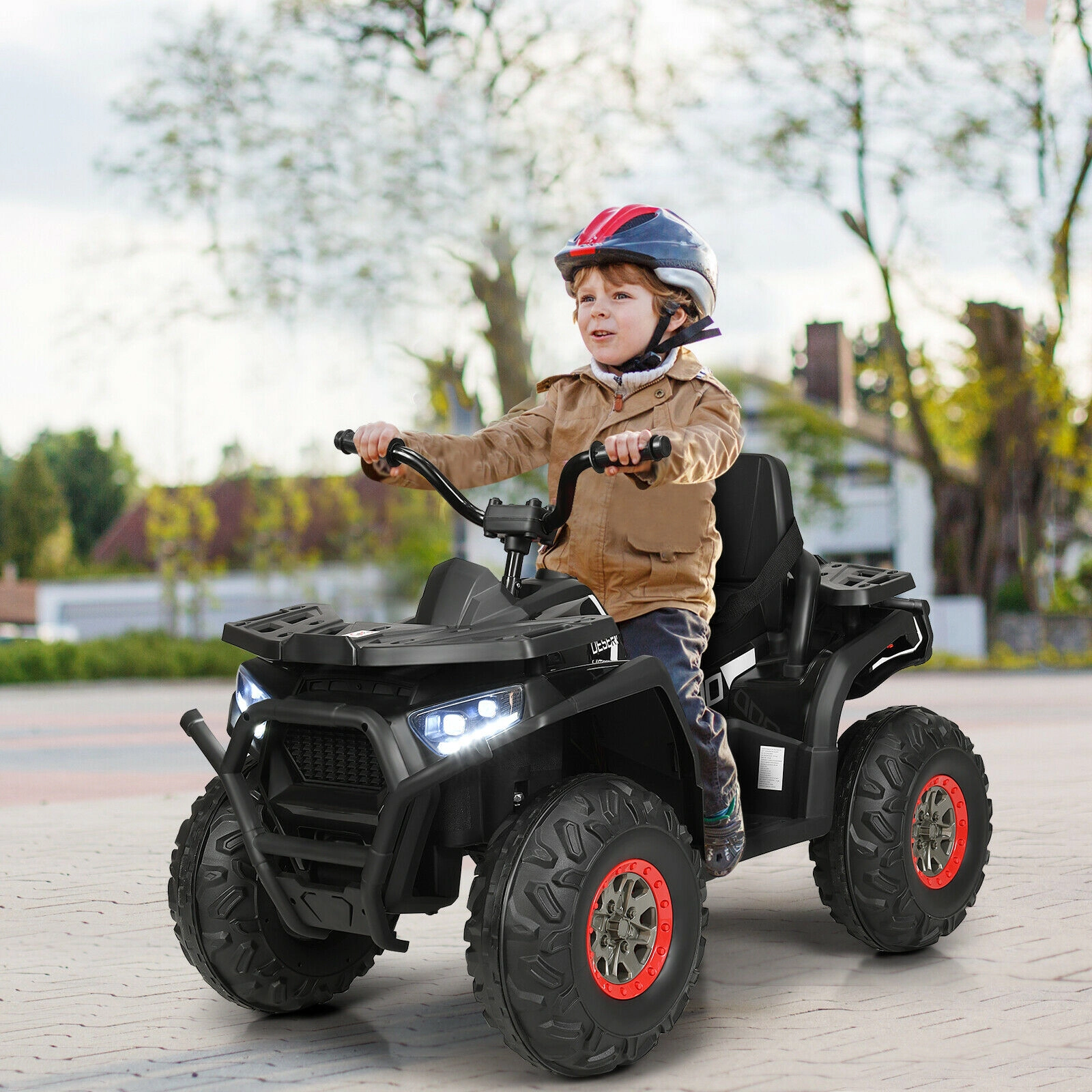 Hivvago 12V Kids Electric 4-Wheeler ATV with 2 Speeds and LED Lights