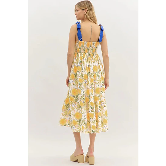 Threaded Pear Womens Emilia Straps High Waist Dress