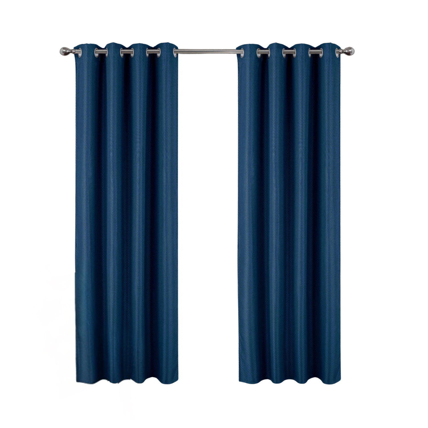 Olivia Gray 100% Polyester 250 GSM Basket Weave Ian Luxury Jacquard Blackout Grommet Curtain Panel 54" x 90