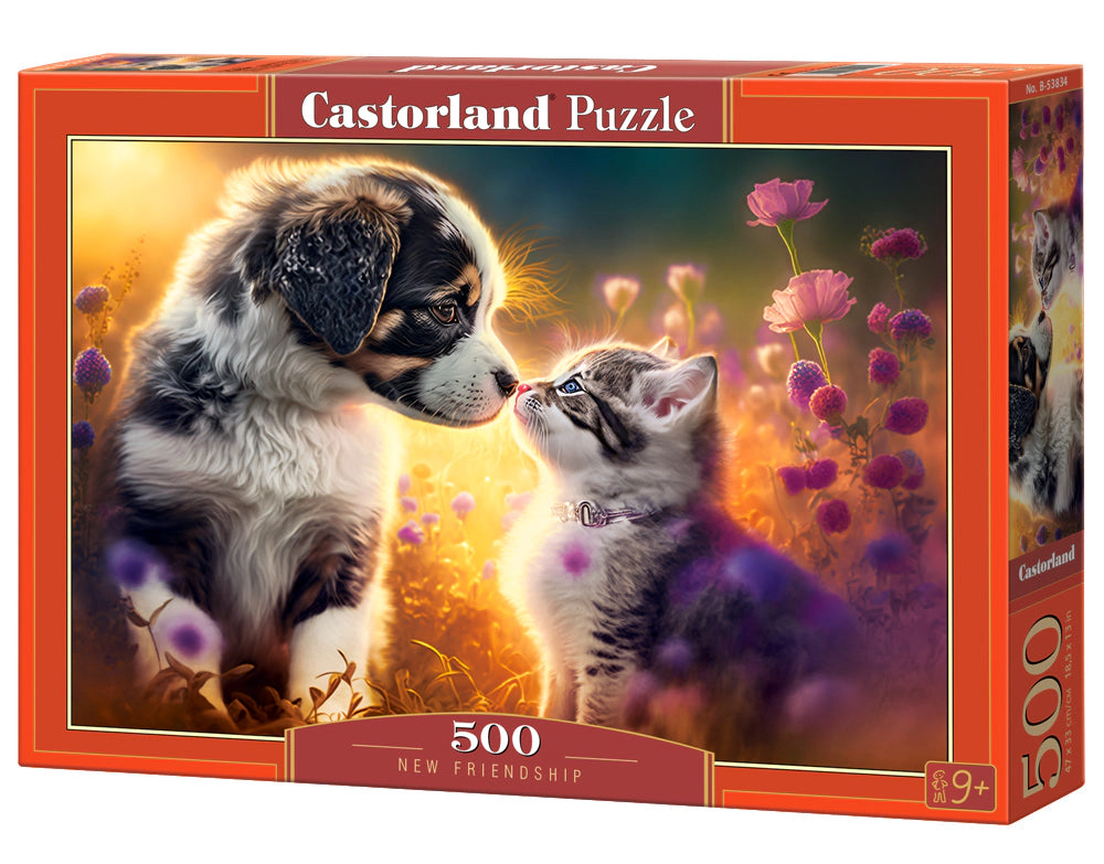 CASTORLAND 500 Piece Jigsaw Puzzles, New Friendship , Animal puzzle, Cat & Dog, Puppy, Kitten Adult Puzzle, B-53834