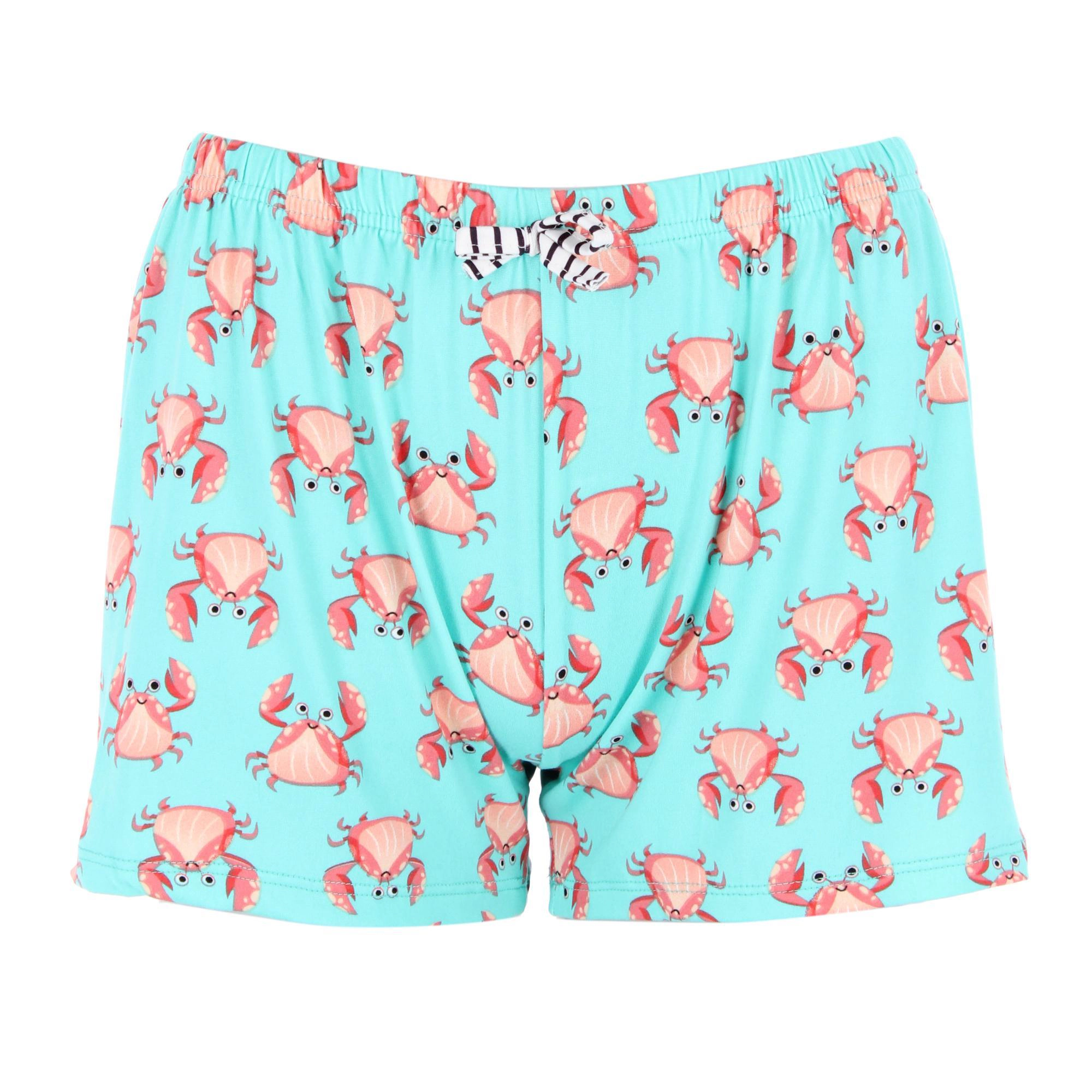 CTM Women's Beachy Crab Short Notched Collar Pajama Set by Liz & Lilli