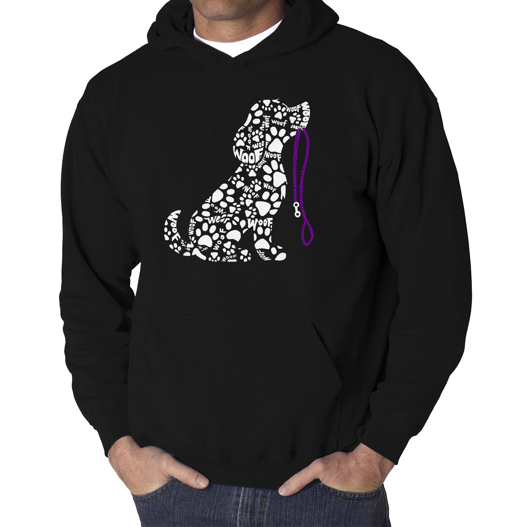 LA Pop Art Dog Leash - Men's Word Hooded Sweatshirt