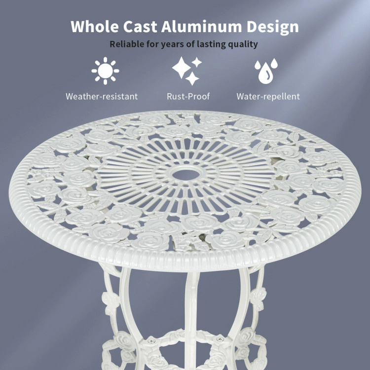 Hivvago Outdoor Cast Aluminum Patio Furniture Set With Rose Design