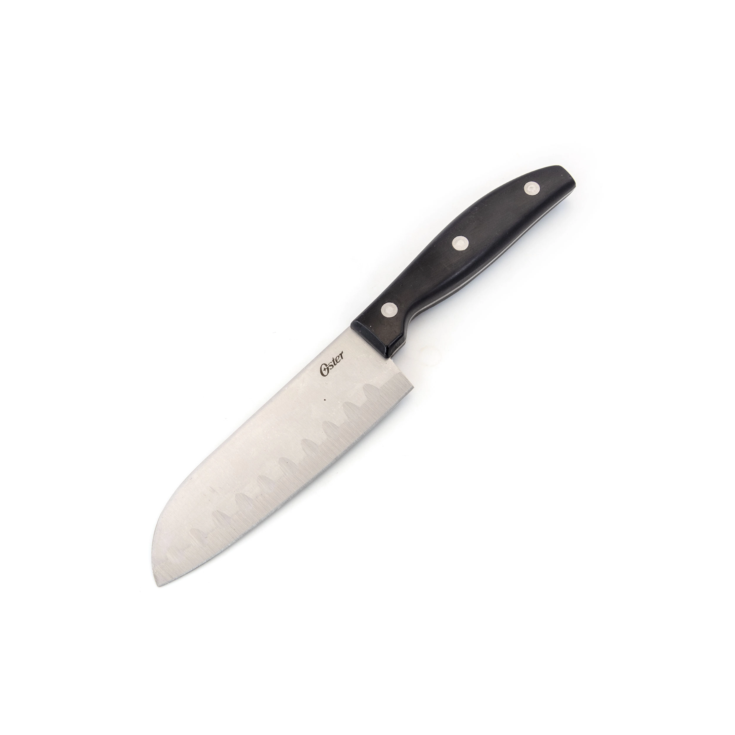 Oster Granger 2 Piece Stainless Steel Santoku Knife Set with Black Handles