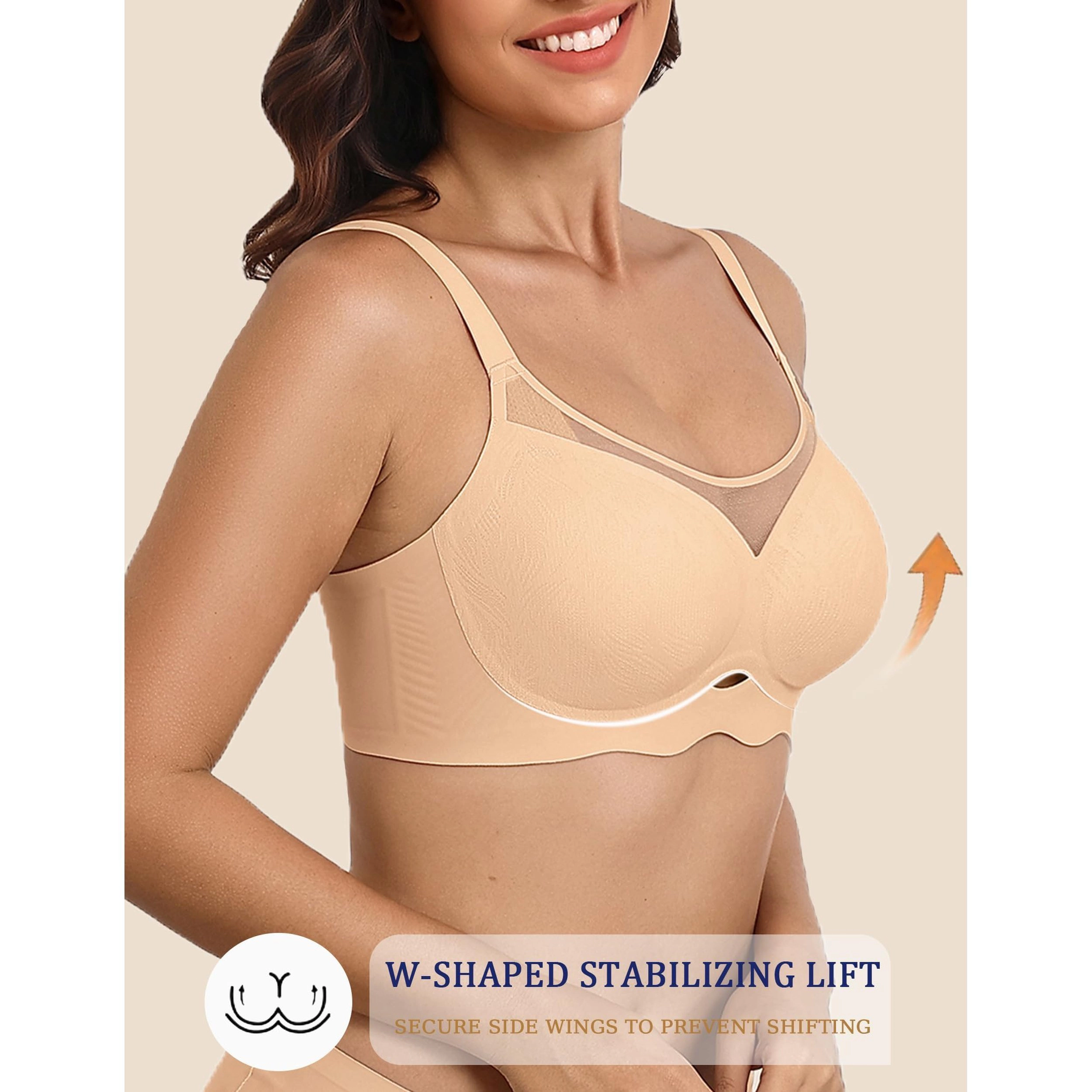 Avidlove Women's V Neck Wireless Mesh Bra