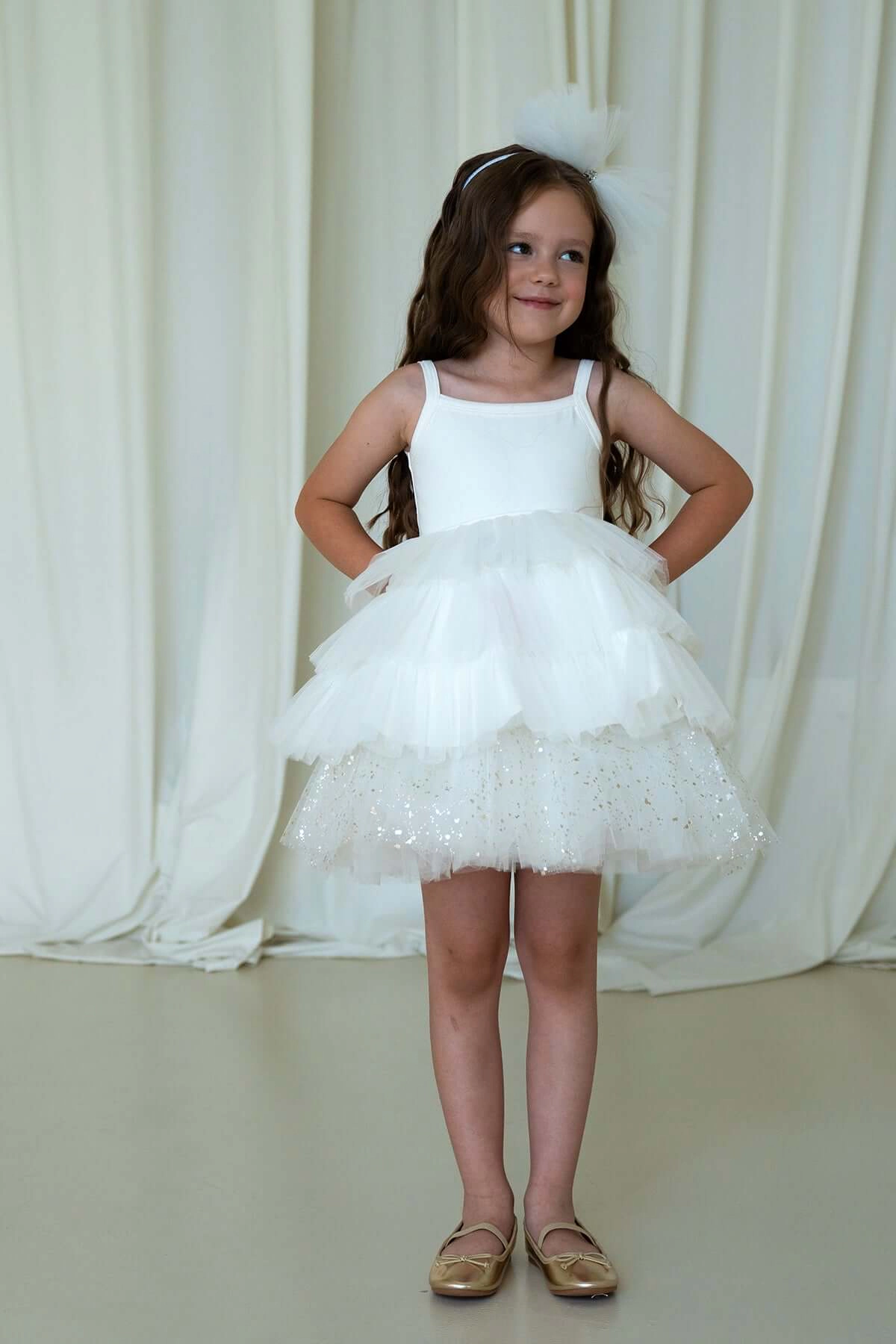 Mini Celebrities Girls Sparkle White Dress Set