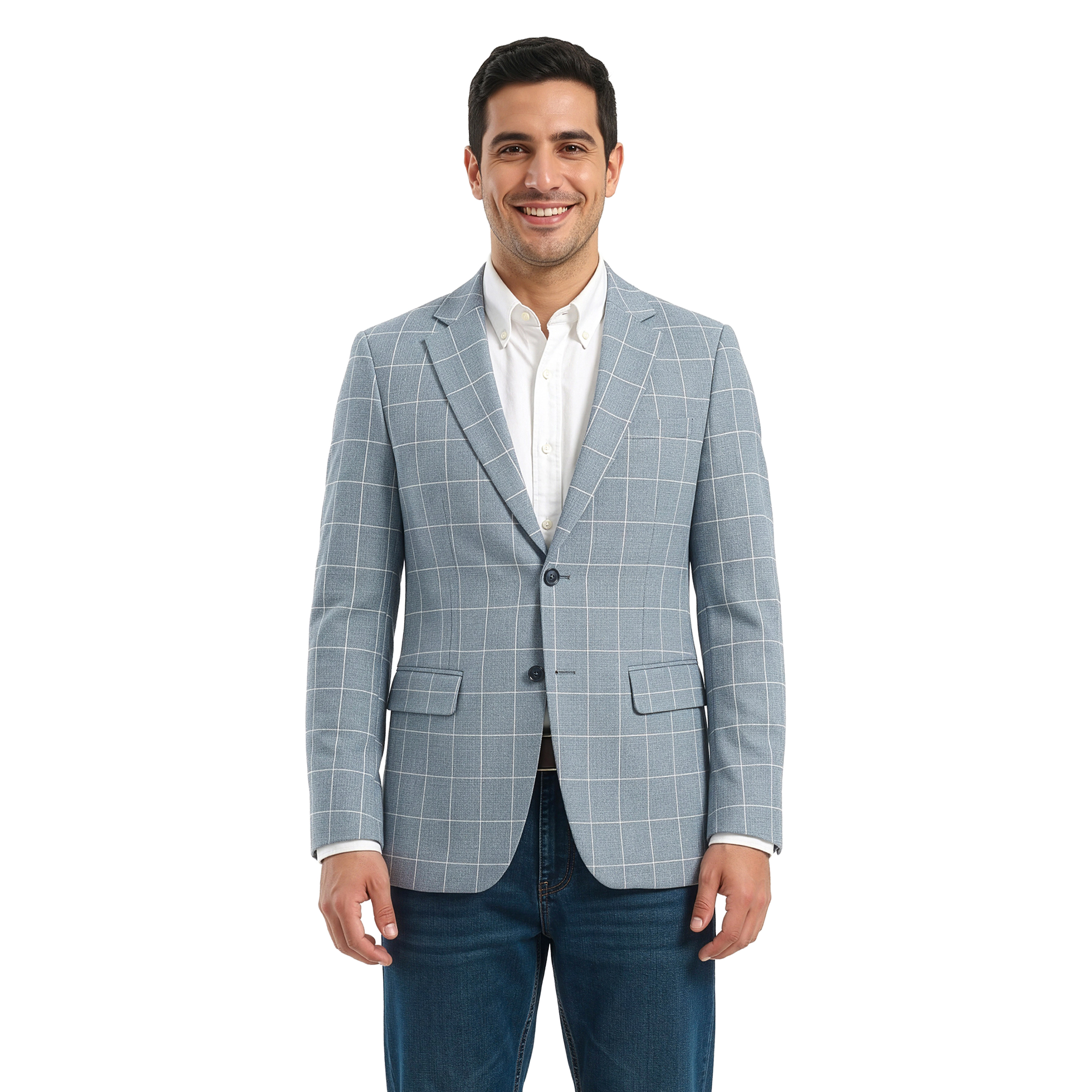 Tazzio Mens Slim Fit Windowpane Sport Coat