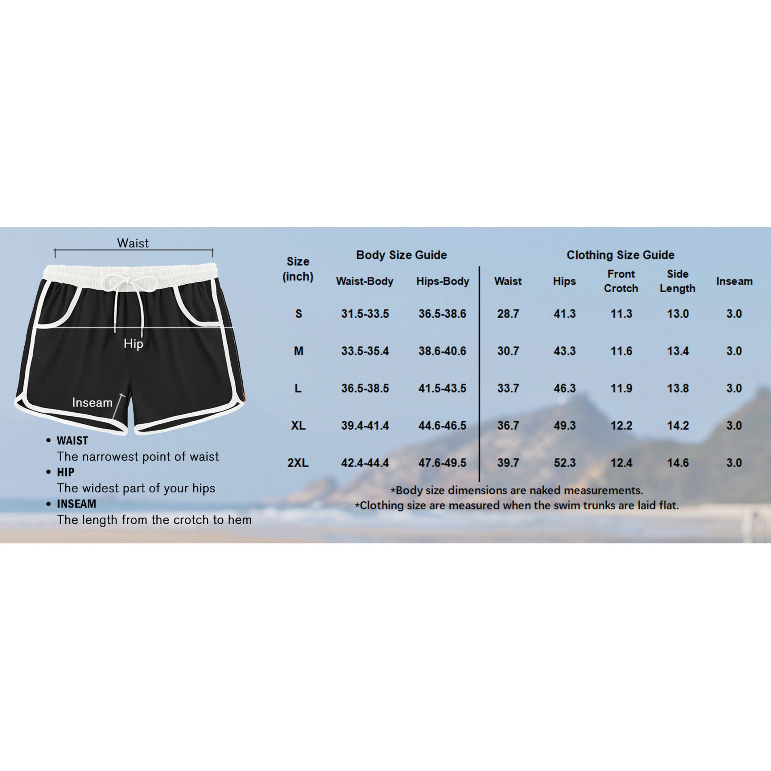 COOFANDY Men's Quick Dry Elastic Waist Drawstring Swim Shorts