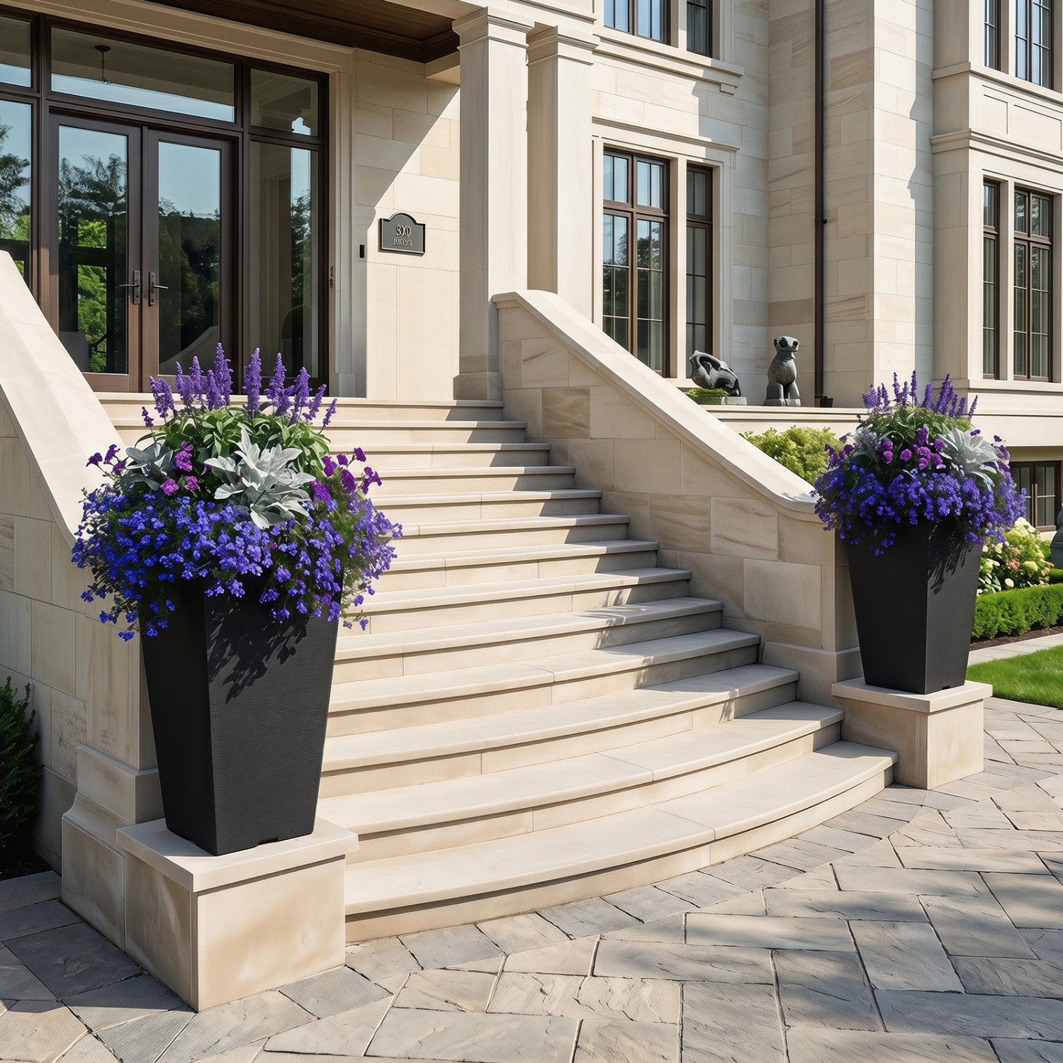 LJG Set of 2 Square Taper Planter with Removable Inner Bucket and Optional Drainage Hole