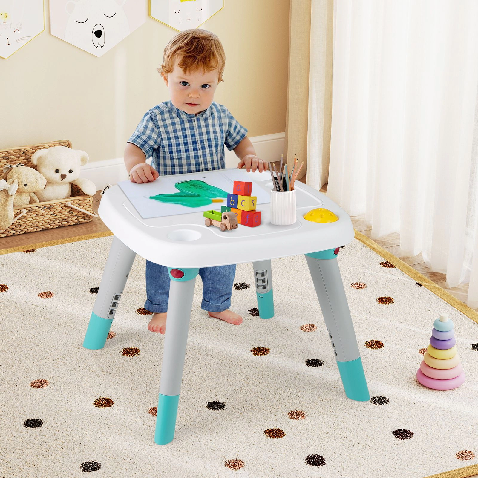 SlickBlue Adjustable kids Activity Center with Music and Interactive Toys