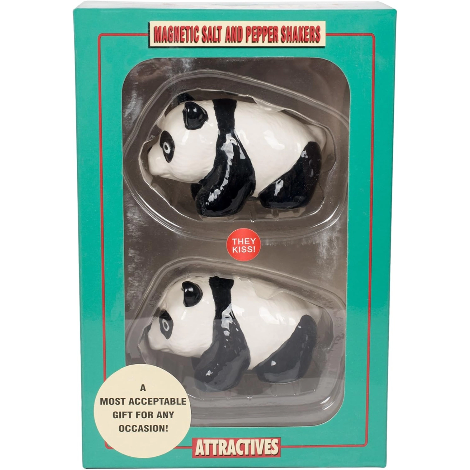 Pacific Giftware Cutie Panda Bears Kissing Attractives Magnetic Ceramic Salt and Pepper Shaker Set