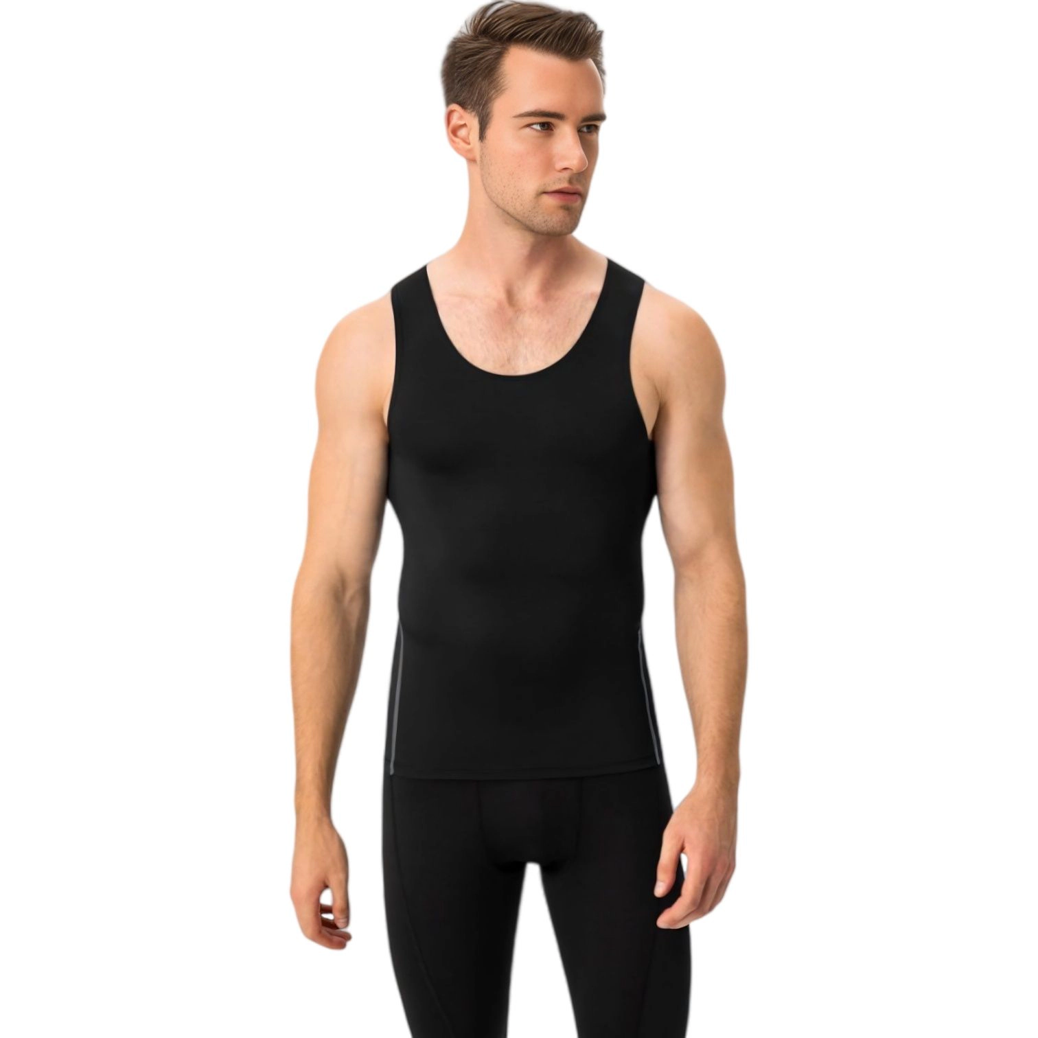 Anna-Kaci Mens Compression Scoop Neck Tank Top