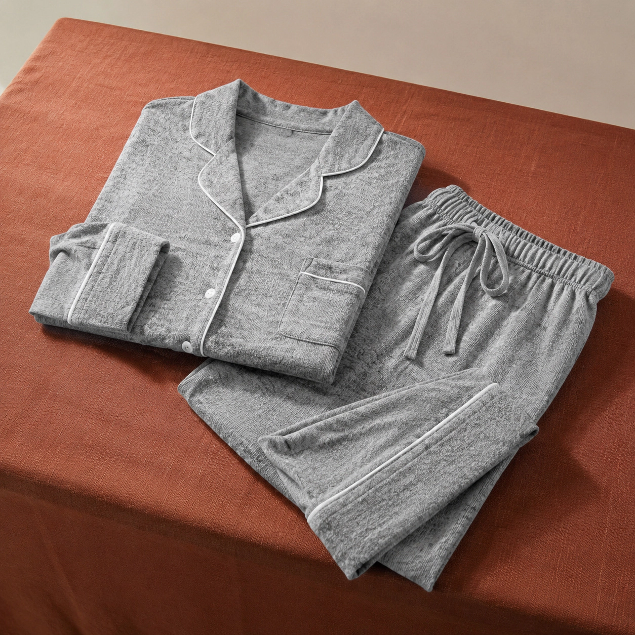 WZK Womens 2-Piece Ultra Soft Button Down Lounge Pajama Set With Pockets