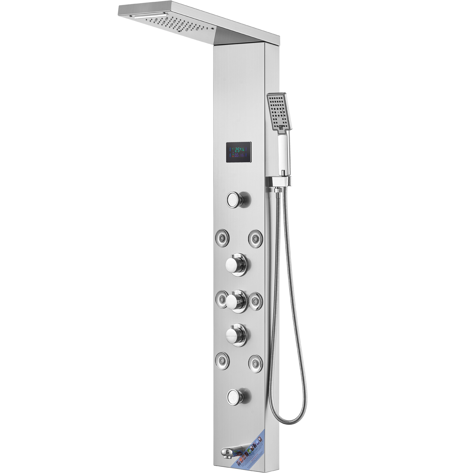 HONGGE 6-Mode LED Shower Tower Panel, Rainfall, Waterfall & 8 Massage Jets