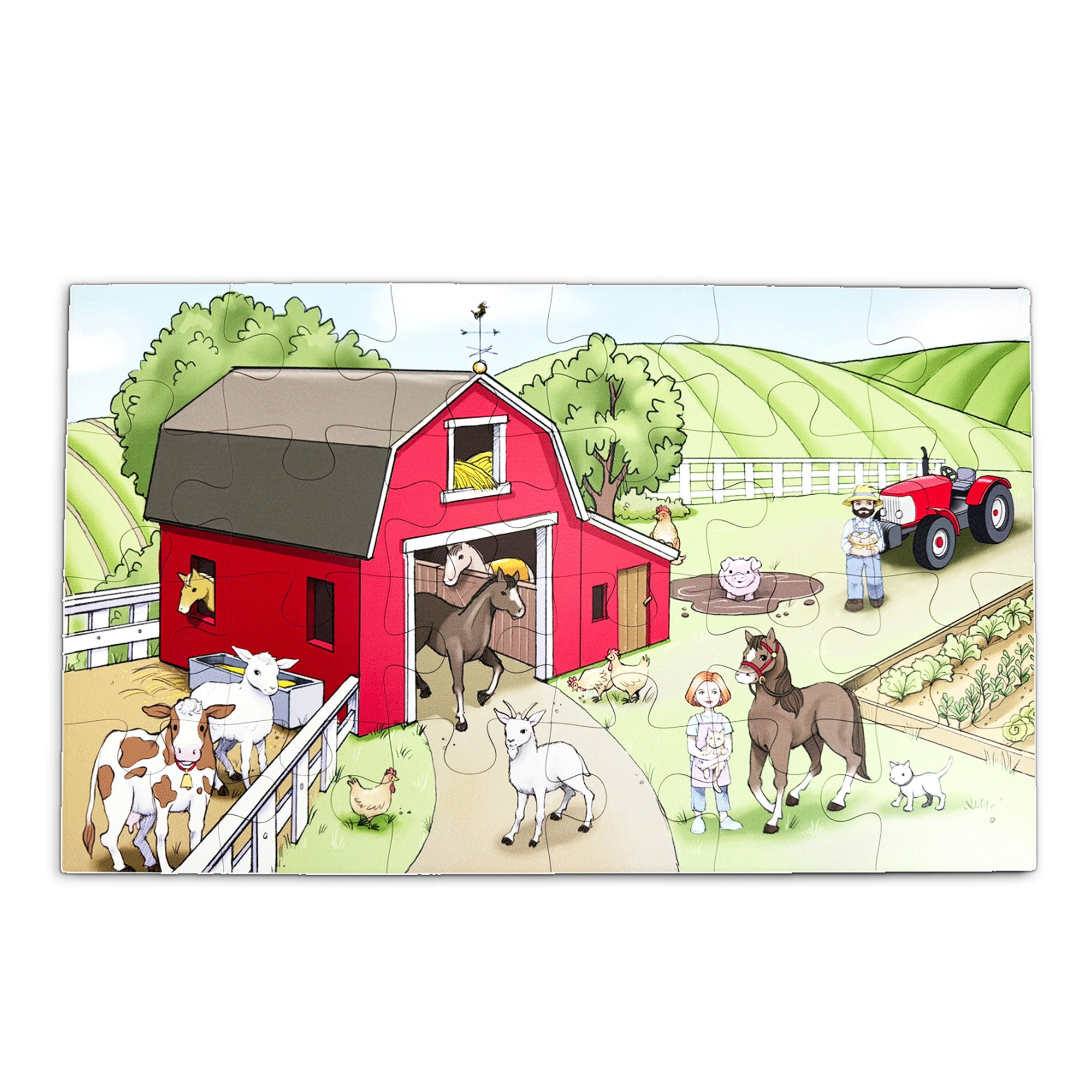 Harvest Time 24-Piece Farm Puzzle for Toddlers & Preschoolers, 11 x 19"