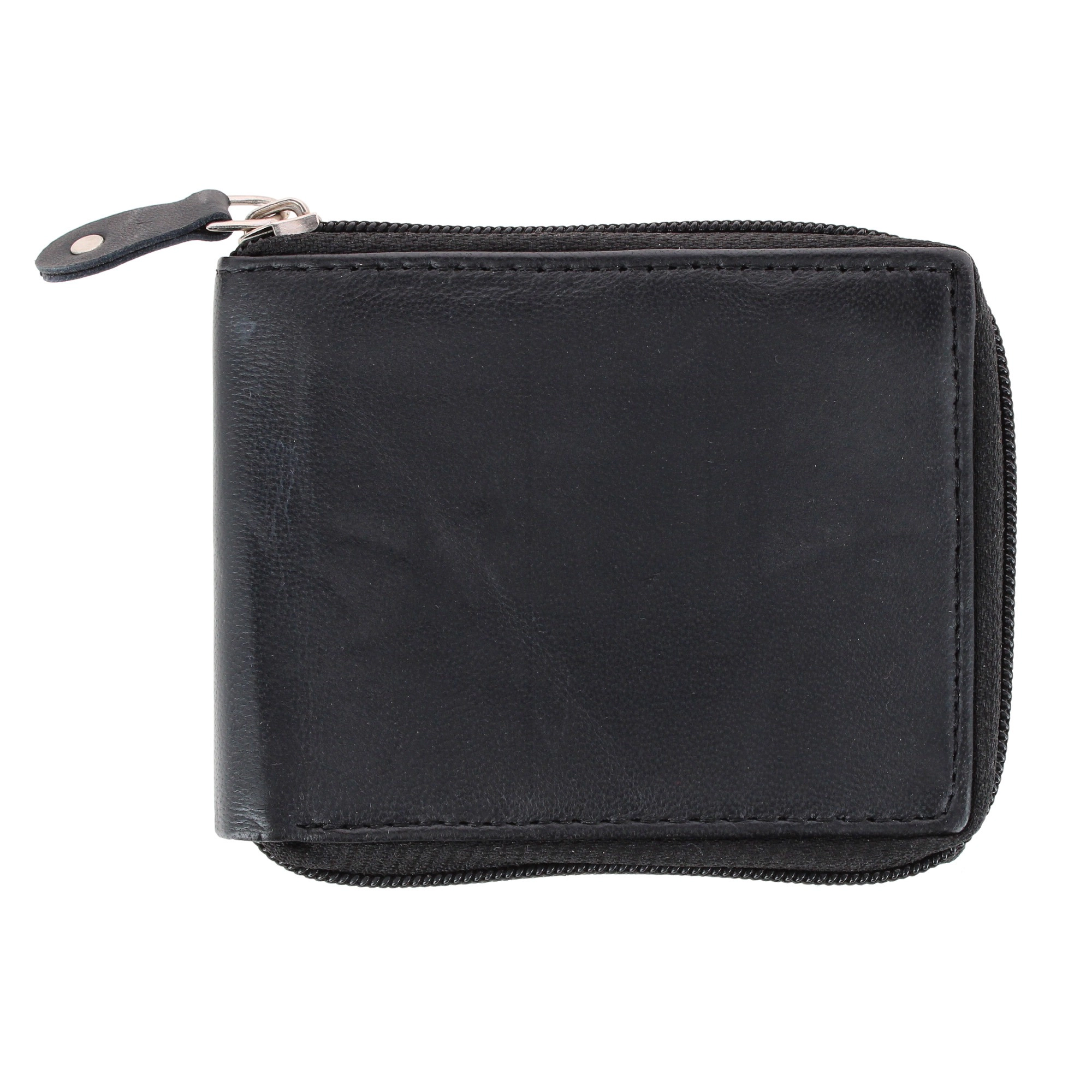 CTM® Men's RFID Leather Zip Around Bifold Wallet by Swiss Marshall