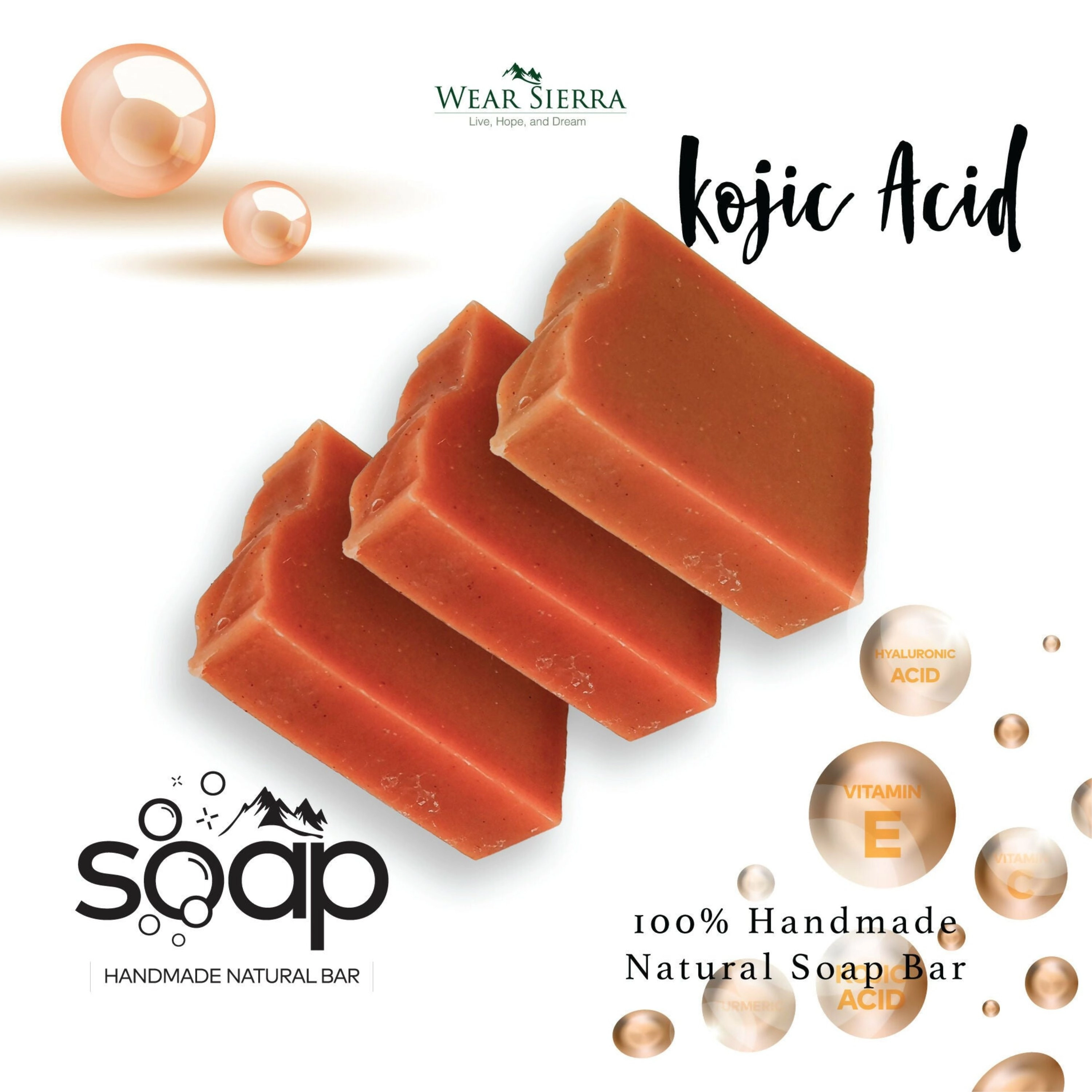 Wear Sierra Kojic and Hyaluronic Acid Bar Soap Pack Of 3