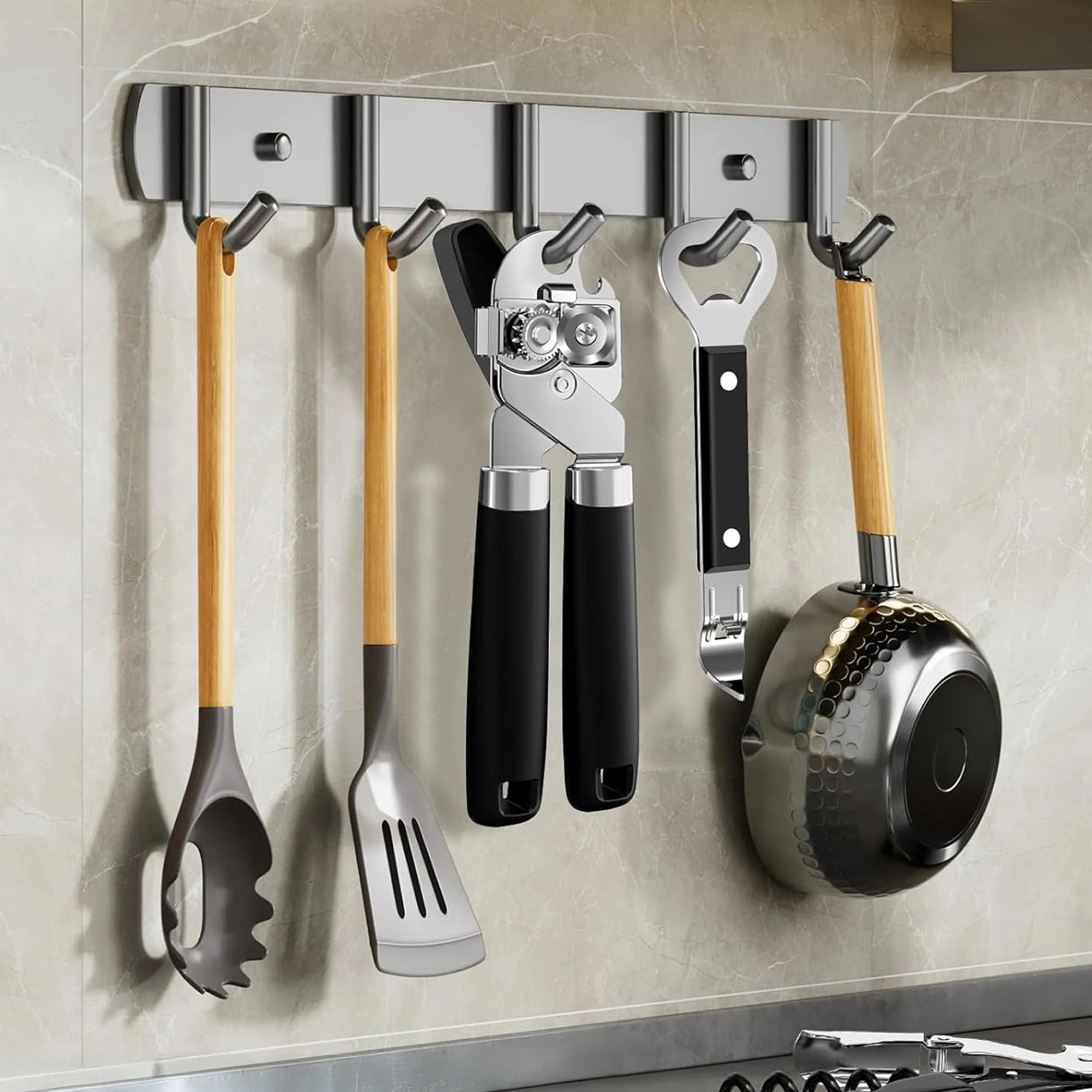 Cheer Collection Heavy Duty Stainless Steel Can Opener with Soft Grip Handles Manual Kitchen Can and Bottle Opener