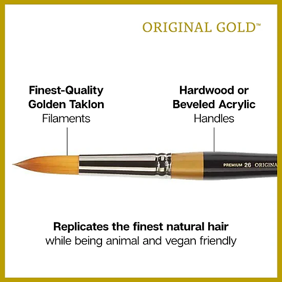 KINGART Original Gold® Golden Taklon Brush Set 4 pc
