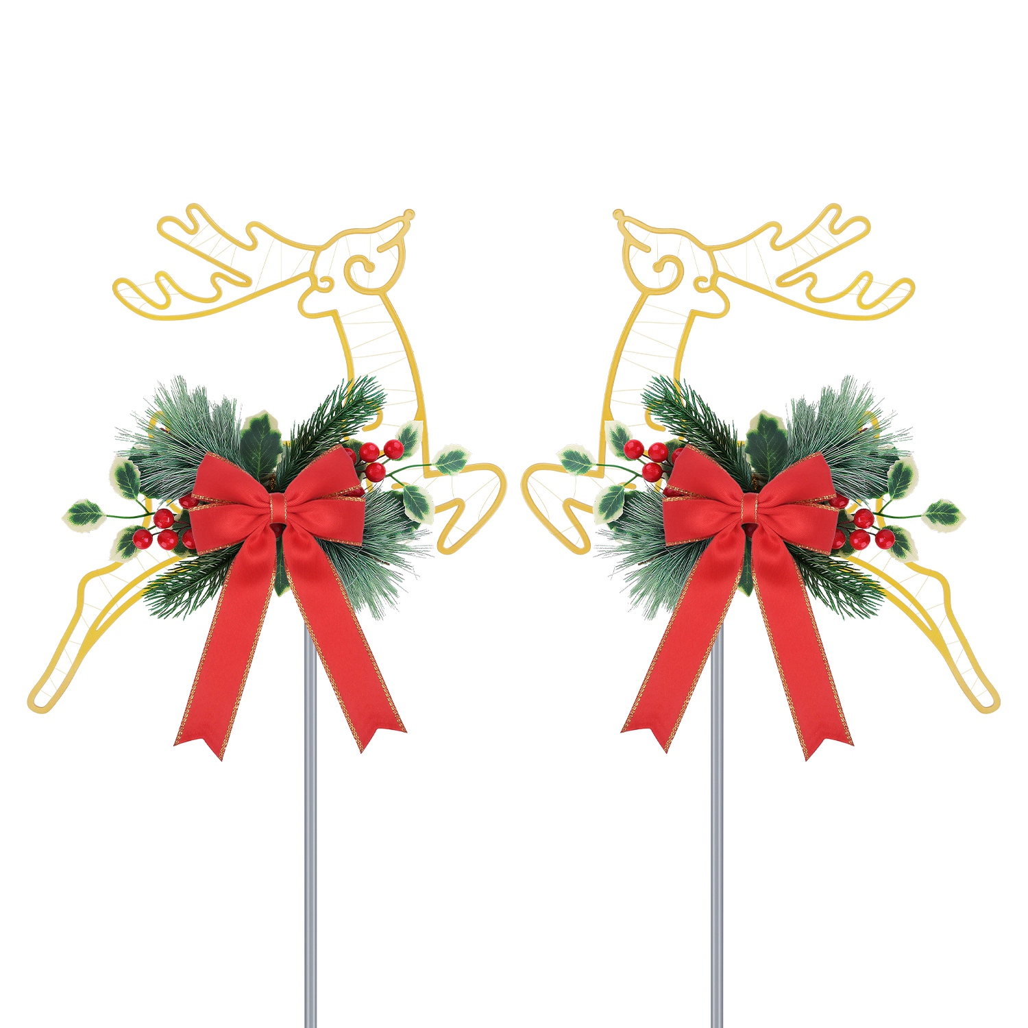 GBruno LED Lighted Christmas Reindeer Pathway Stakes