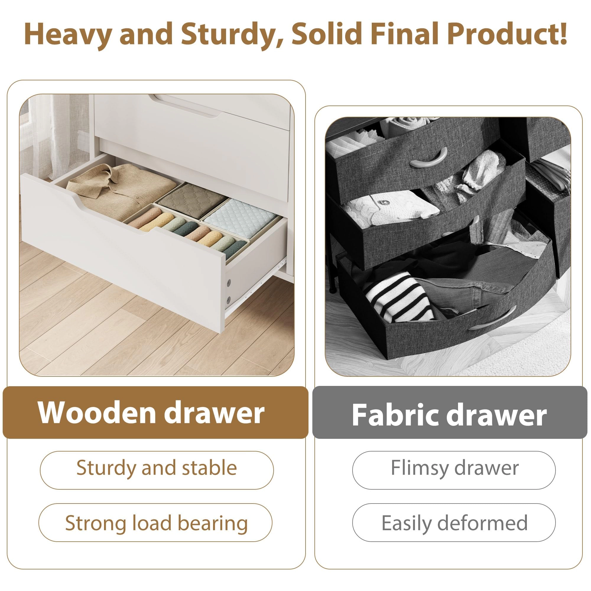 8 Drawer Dresser for Bedroom, 55" Wide Freestanding Storage Chest for Living Room or Hallway