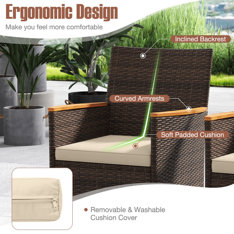 Hivvago 9 Piece Outdoor Dining Set With Acacia Wood Table Top