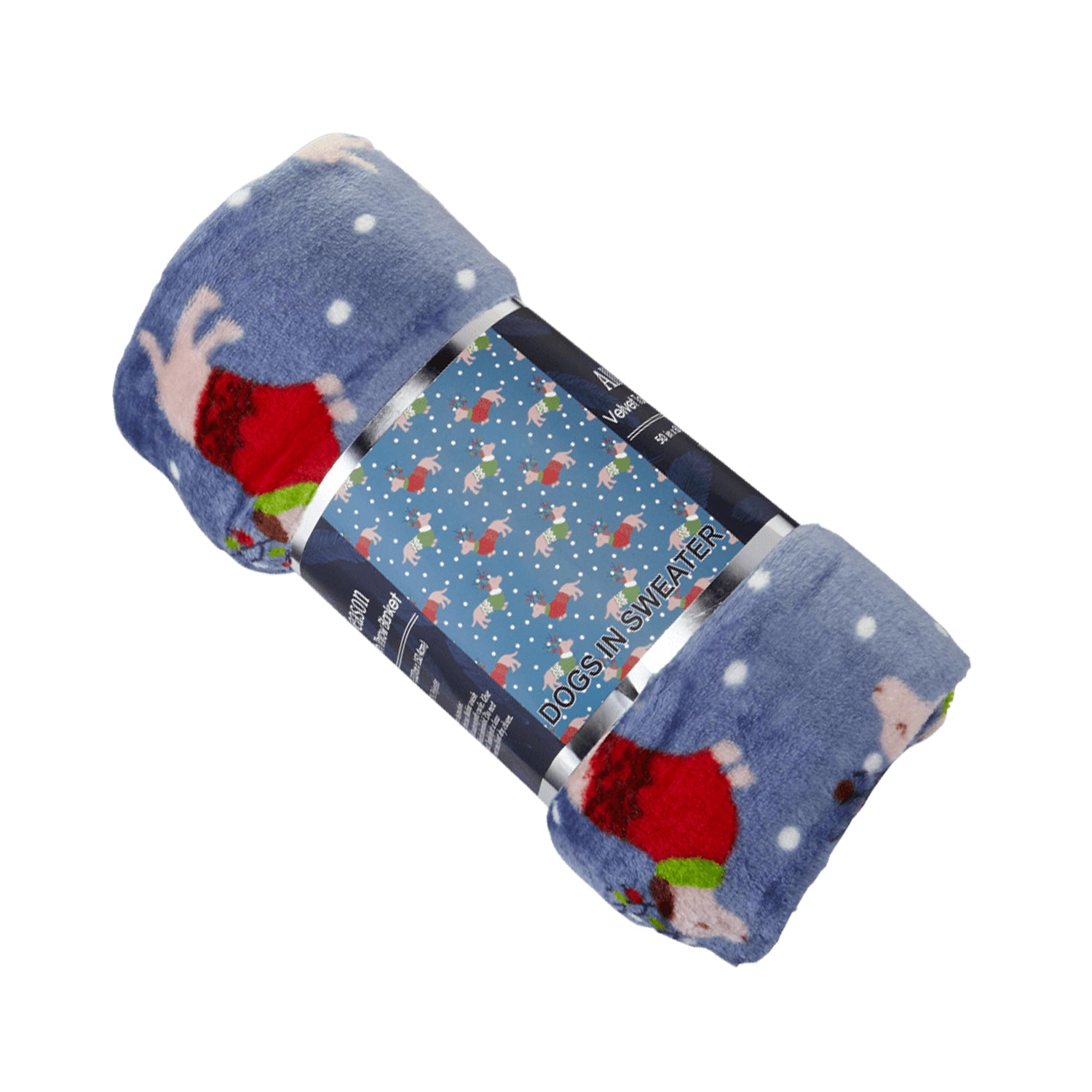 Plazatex Holiday Dogs In Sweaters Design Micro Plush Throw Blanket - 50x60", Multicolor