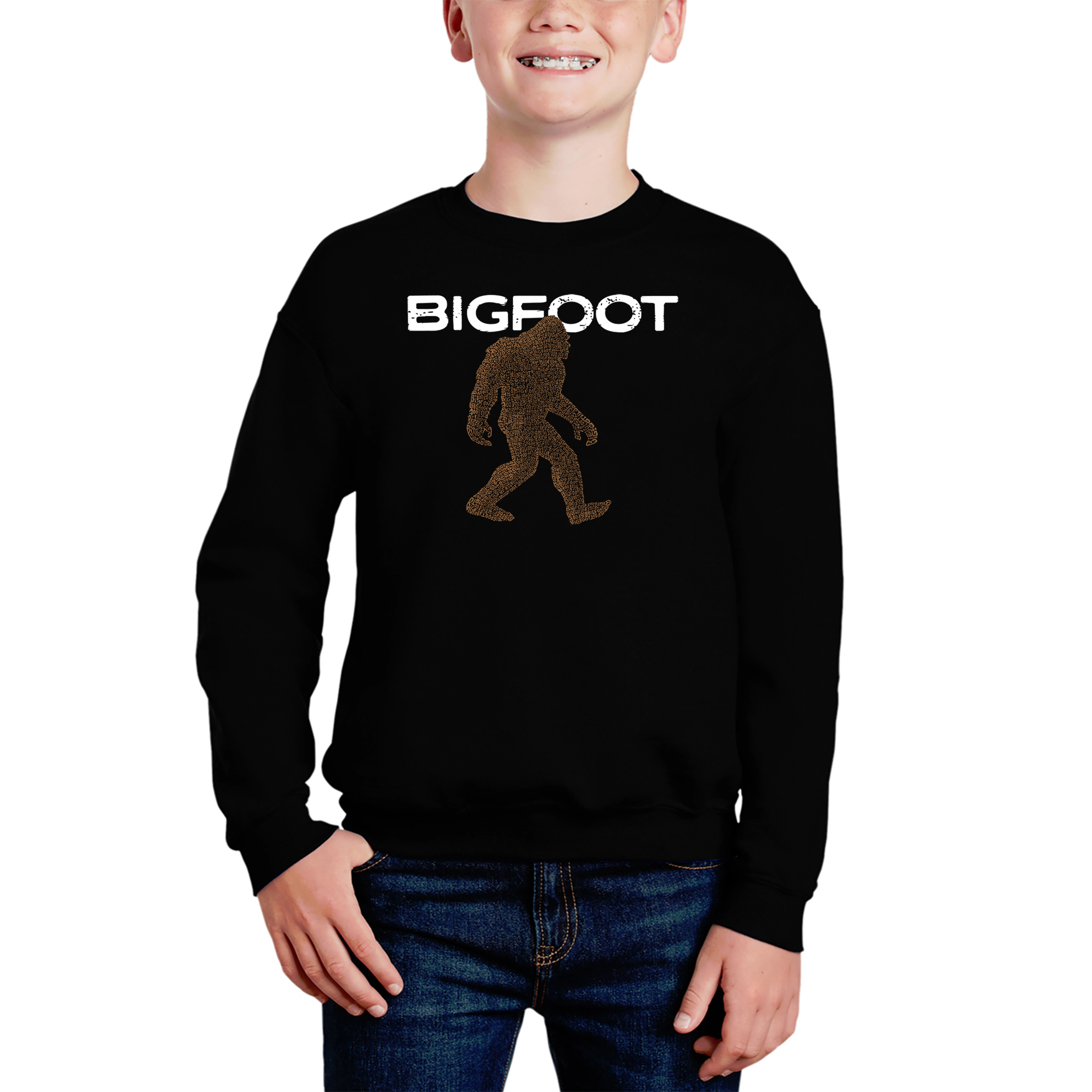 LA Pop Art Boy's Word Sweatshirt - Bigfoot