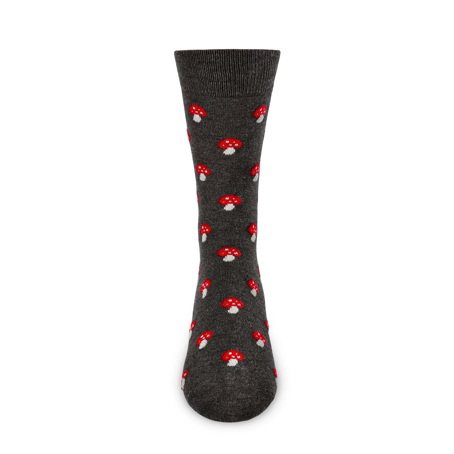 Memoi Men's Mushroom Luxuriously Soft Cashmere Crew Socks