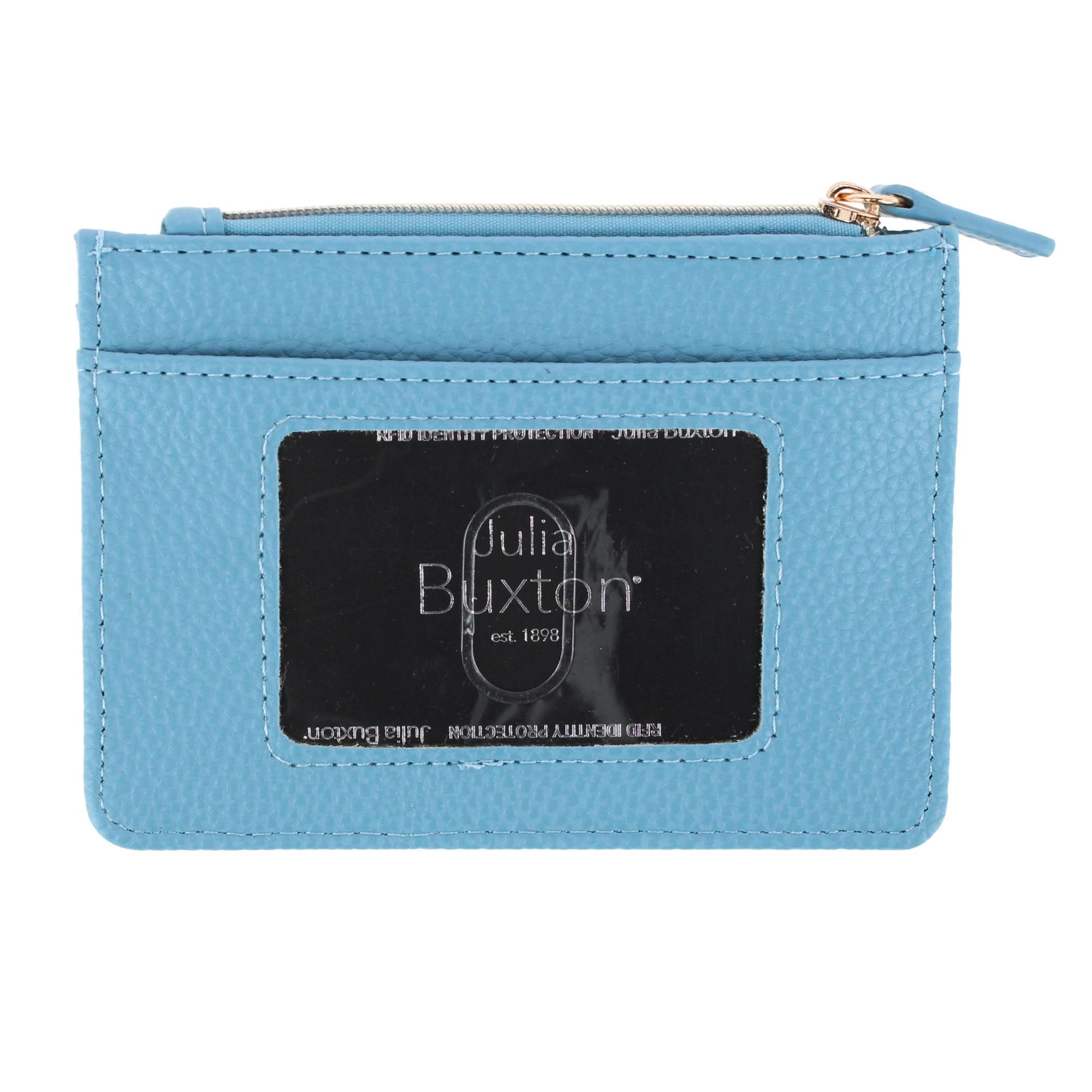 Julia Buxton Women's Colorful Premium Faux Leather Slot Coin Case Purse