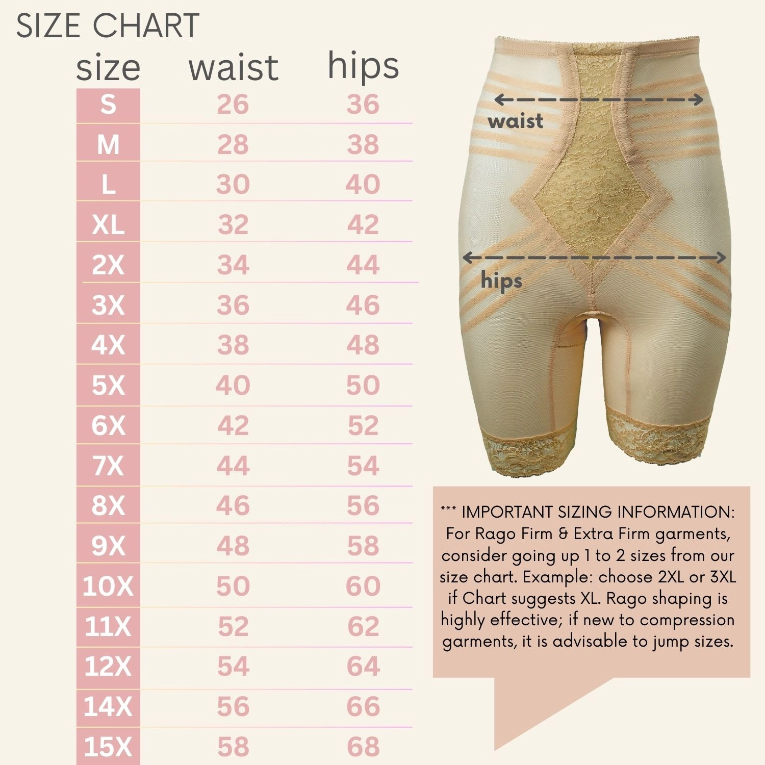 Rago Breathable High Waist Thigh Slimmer | No Roll Power Mesh Hourglass Shaper Firm to Extra Support Style 6209