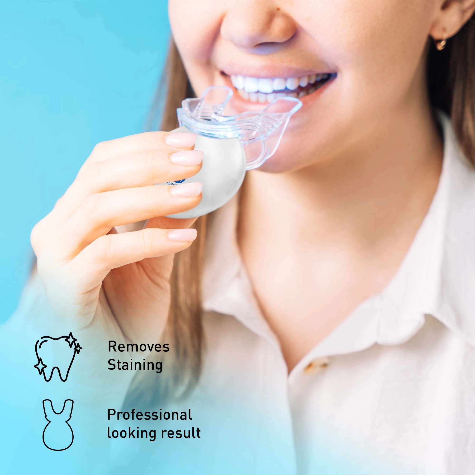Pursonic Unisex Advanced LED Teeth Whitening Solution – Professional Home Teeth Whitening System with LED Light Accelerator