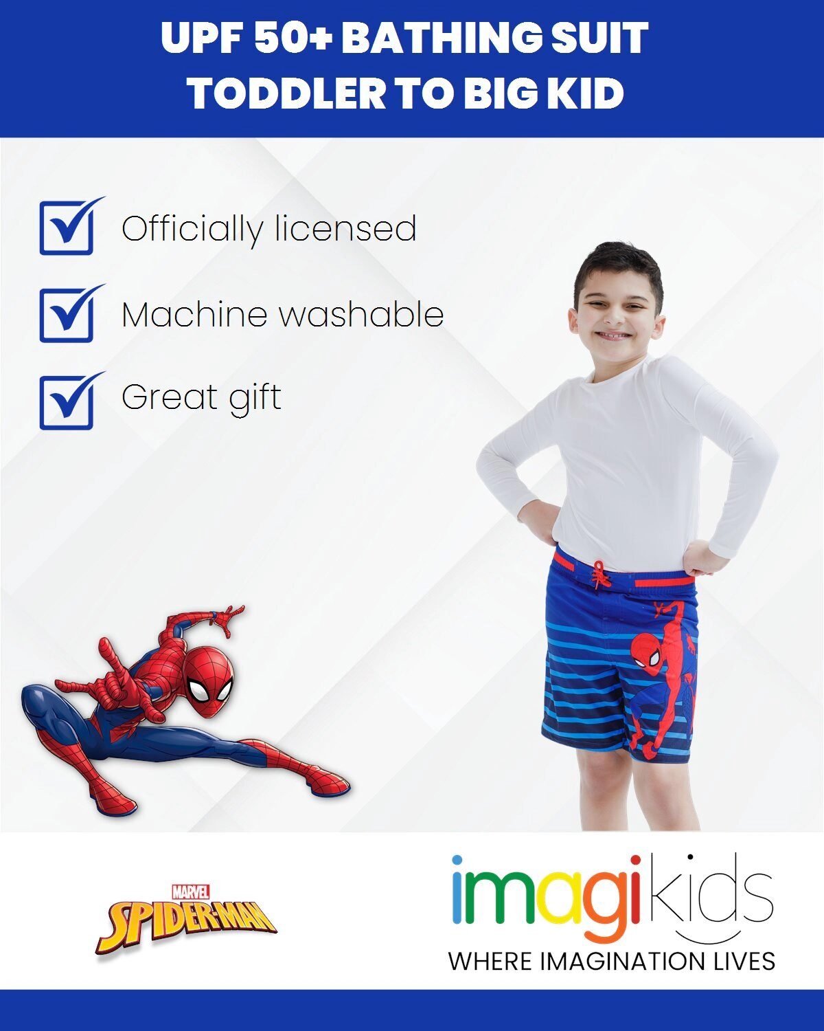 Marvel Spider-Man Boys' Swimwear Swim Trunks
