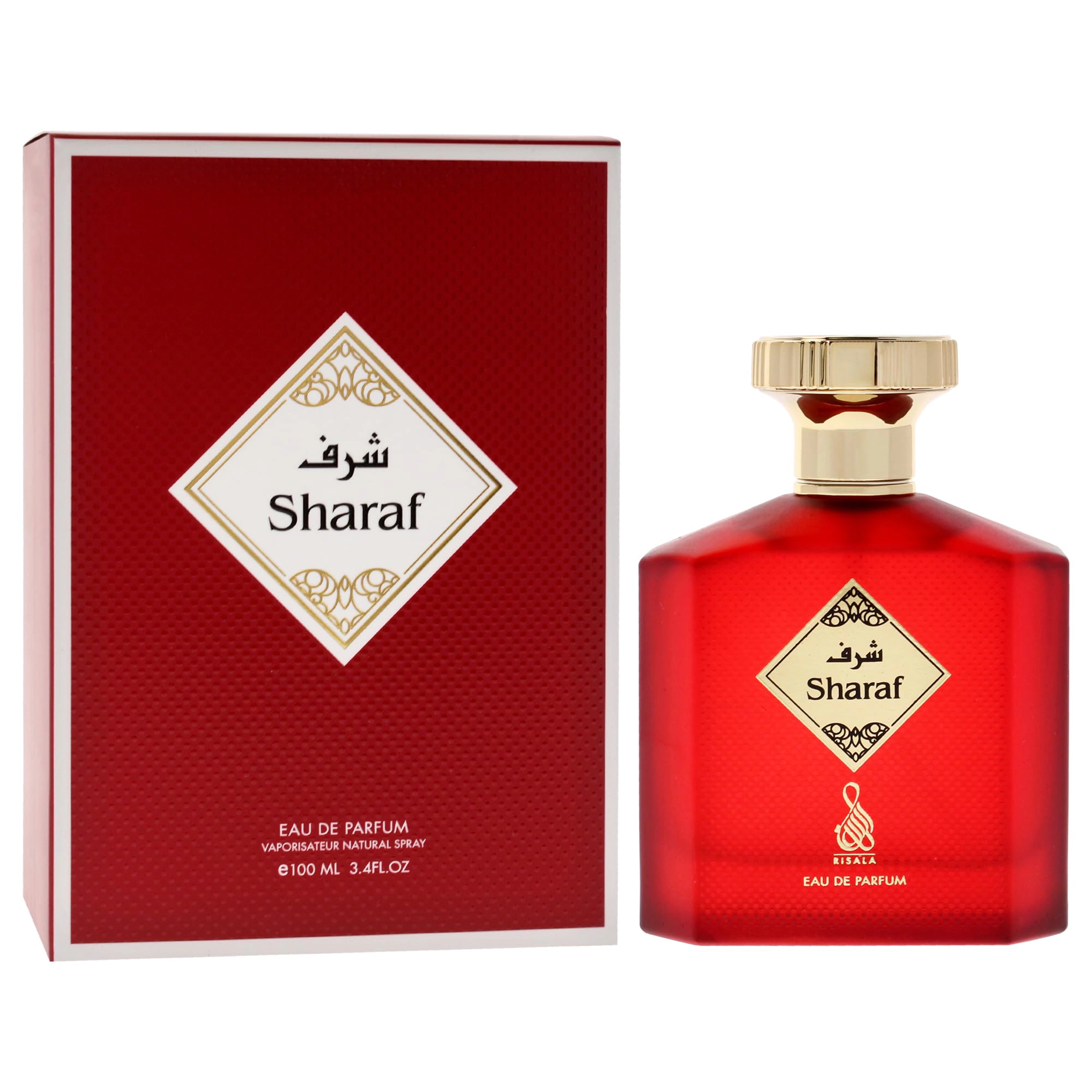 Risala Sharaf Eau de Parfum Unisex - Oriental Floral Citrus, 3.4 oz Spray