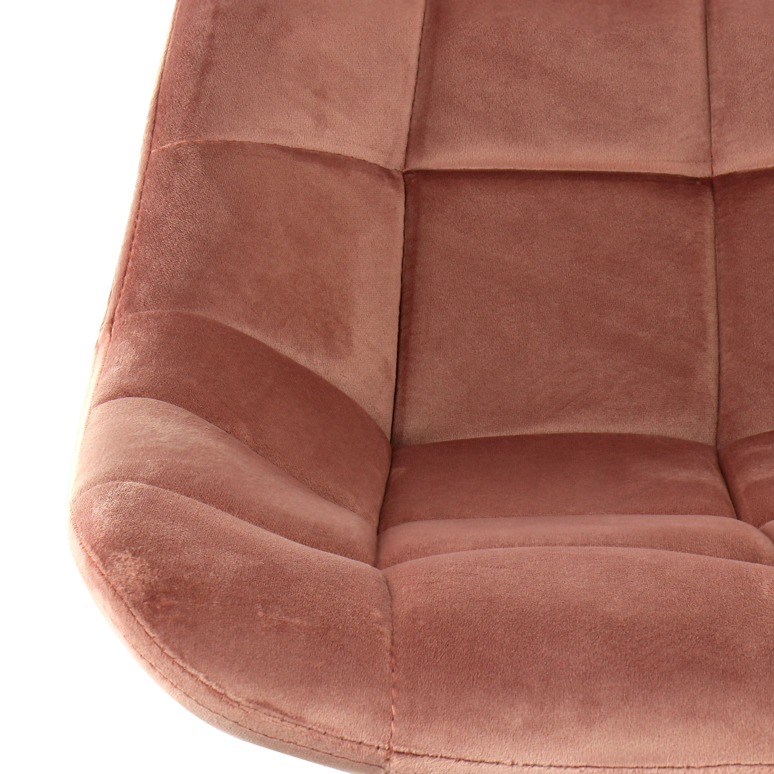 Elama 2 Piece Velvet Tufted Bar Chair in Pink with Metal Legs
