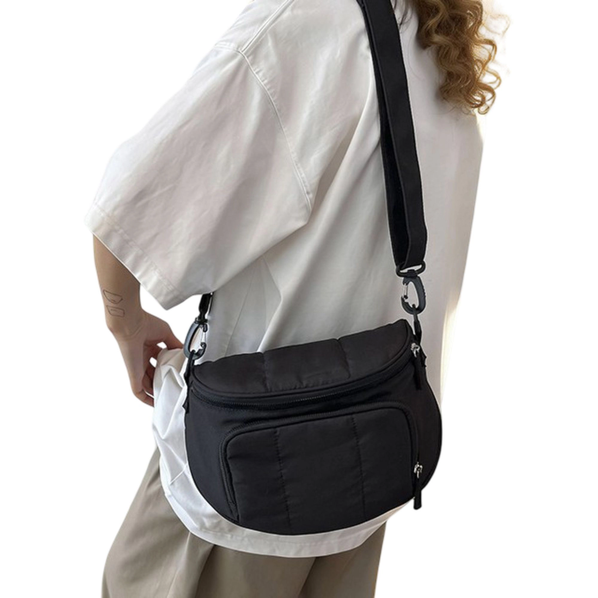 Alilang Women's Crossbody Shoulder Bag with Multiple Zip Pockets and Adjustable Strap
