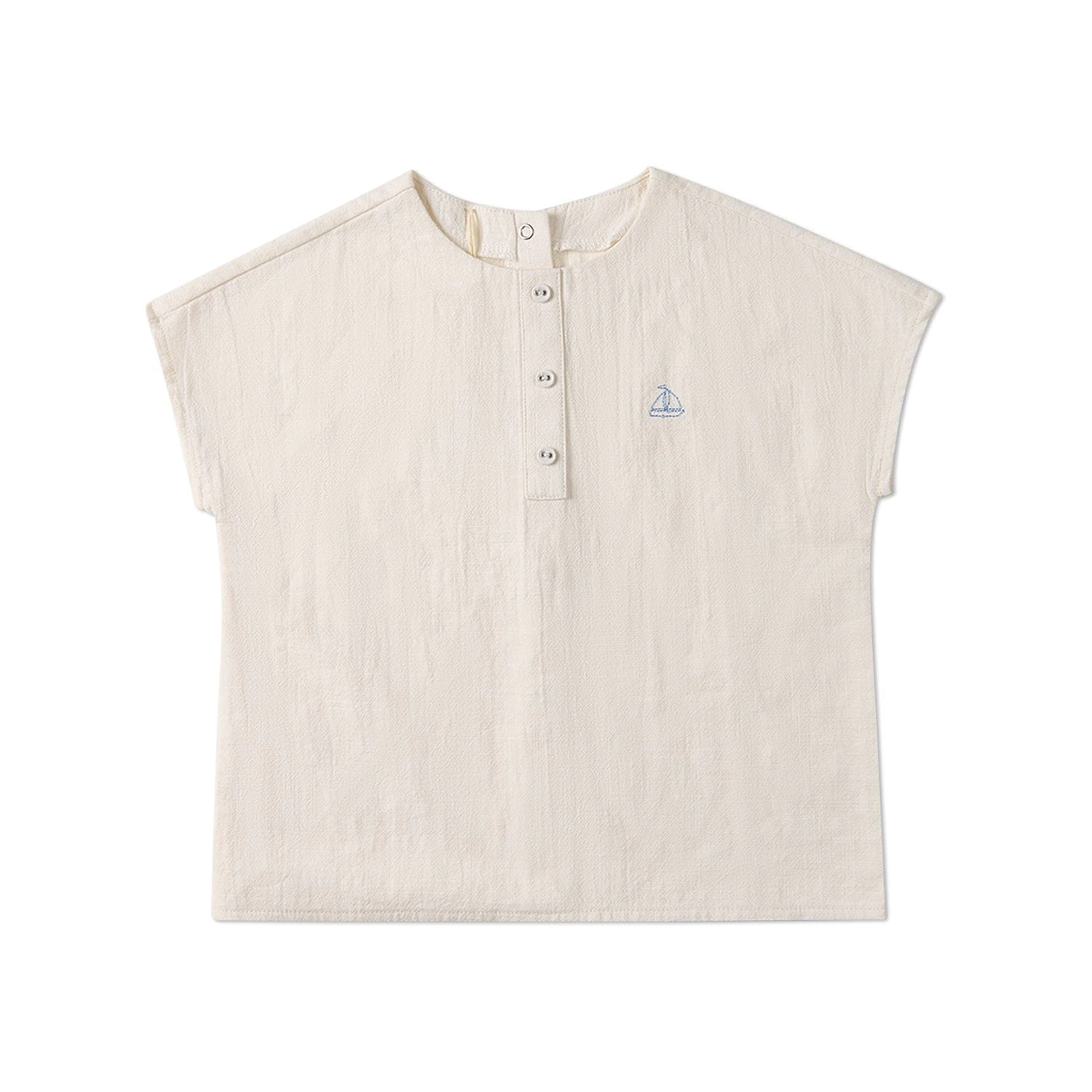 Memoi Unisex 2 Piece Kids "Set The Sail" 100% Cotton Embroidered Shorts Set