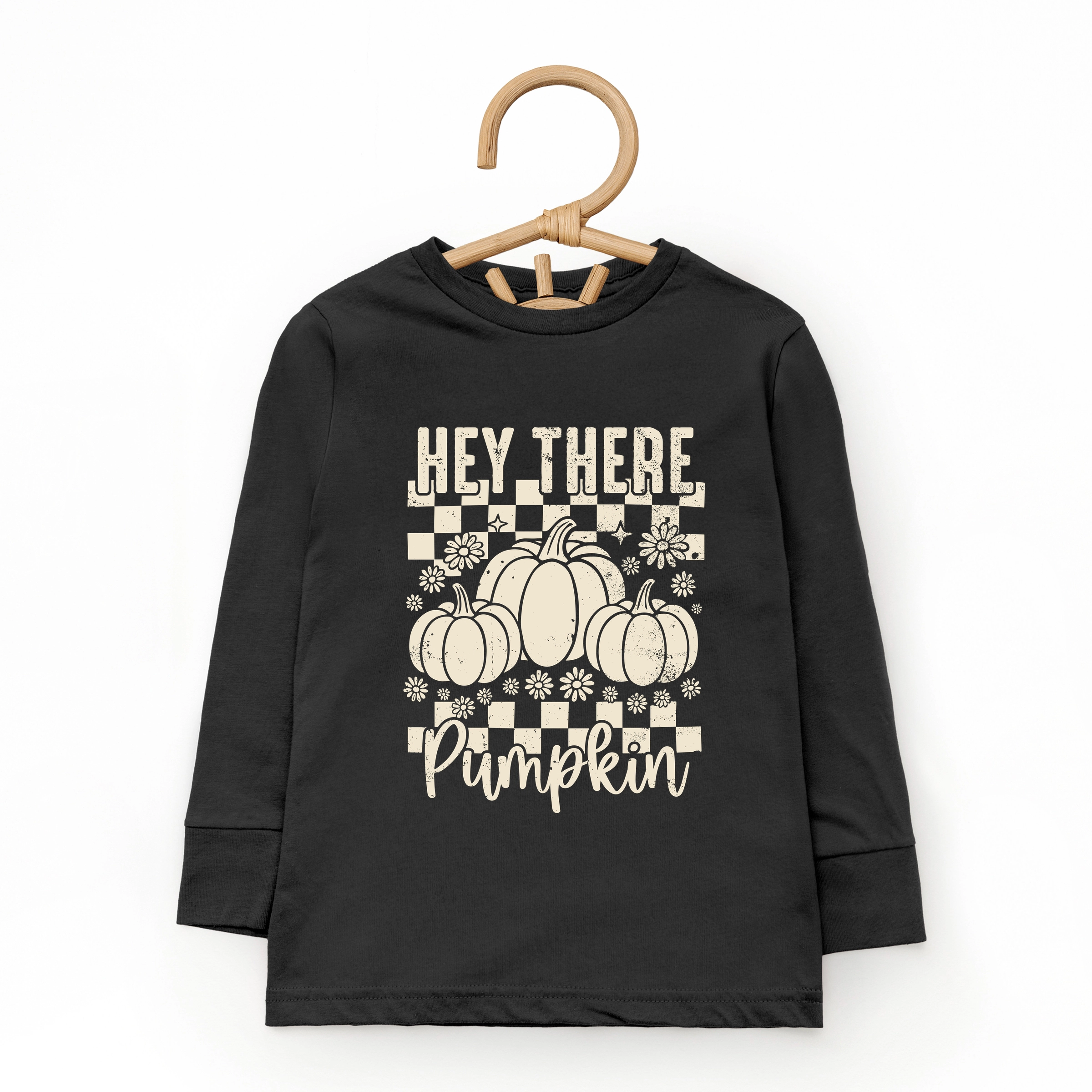 The Juniper Shop - Toddler Long Sleeve Graphic Tee Hey There Pumpkin Checkered
