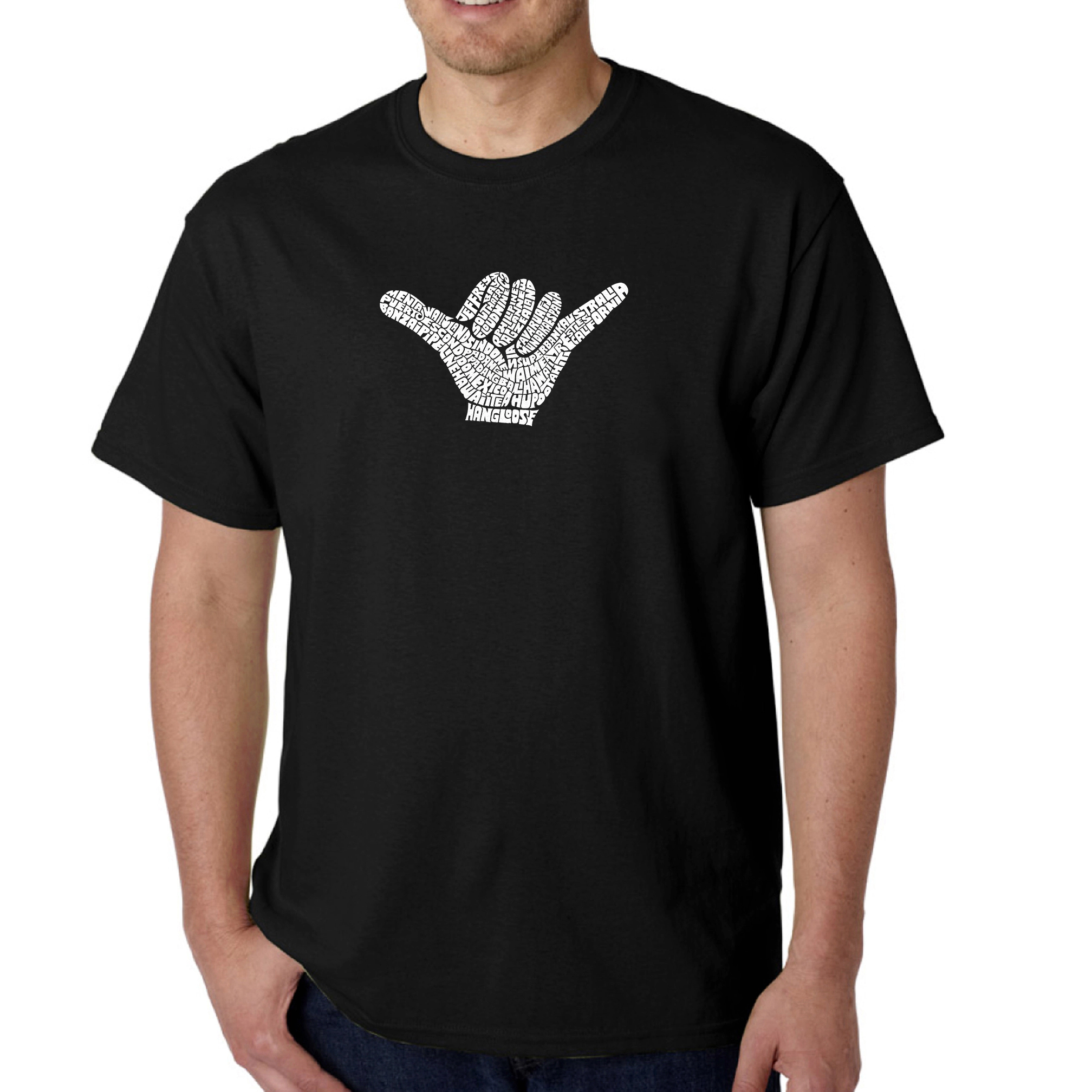 LA Pop Art Men's Hang Loose Word T-Shirt , Regular Fit